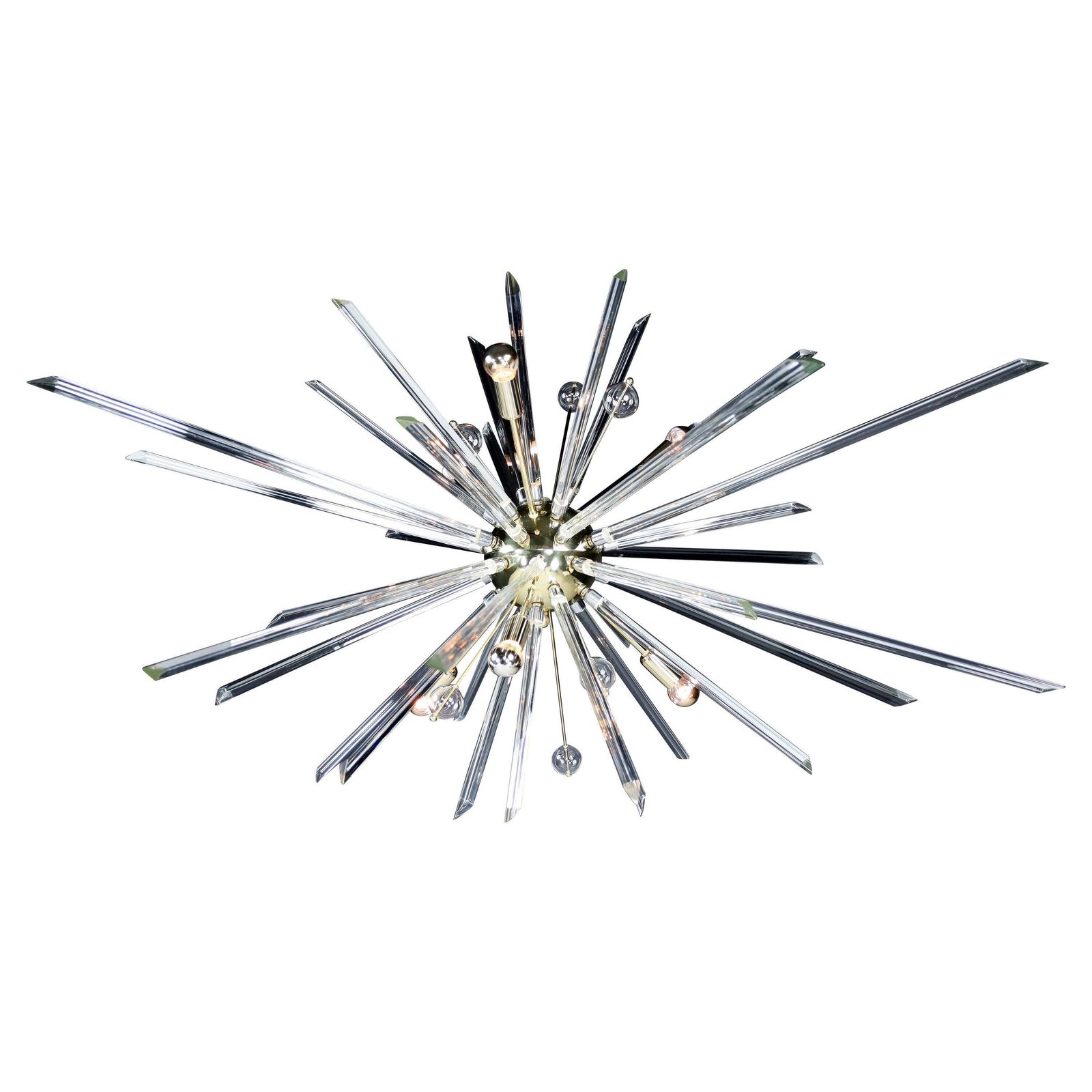 Extremely Large Brass Sputnik Chandelier Designed In The Czech Republic 1960s