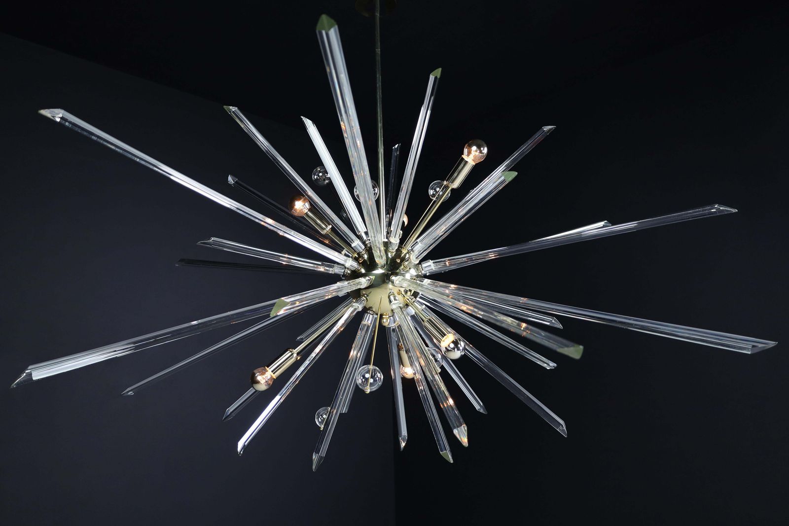 Extremely Large Brass Sputnik Chandelier Designed In The Czech Republic 1960s photo Lighting