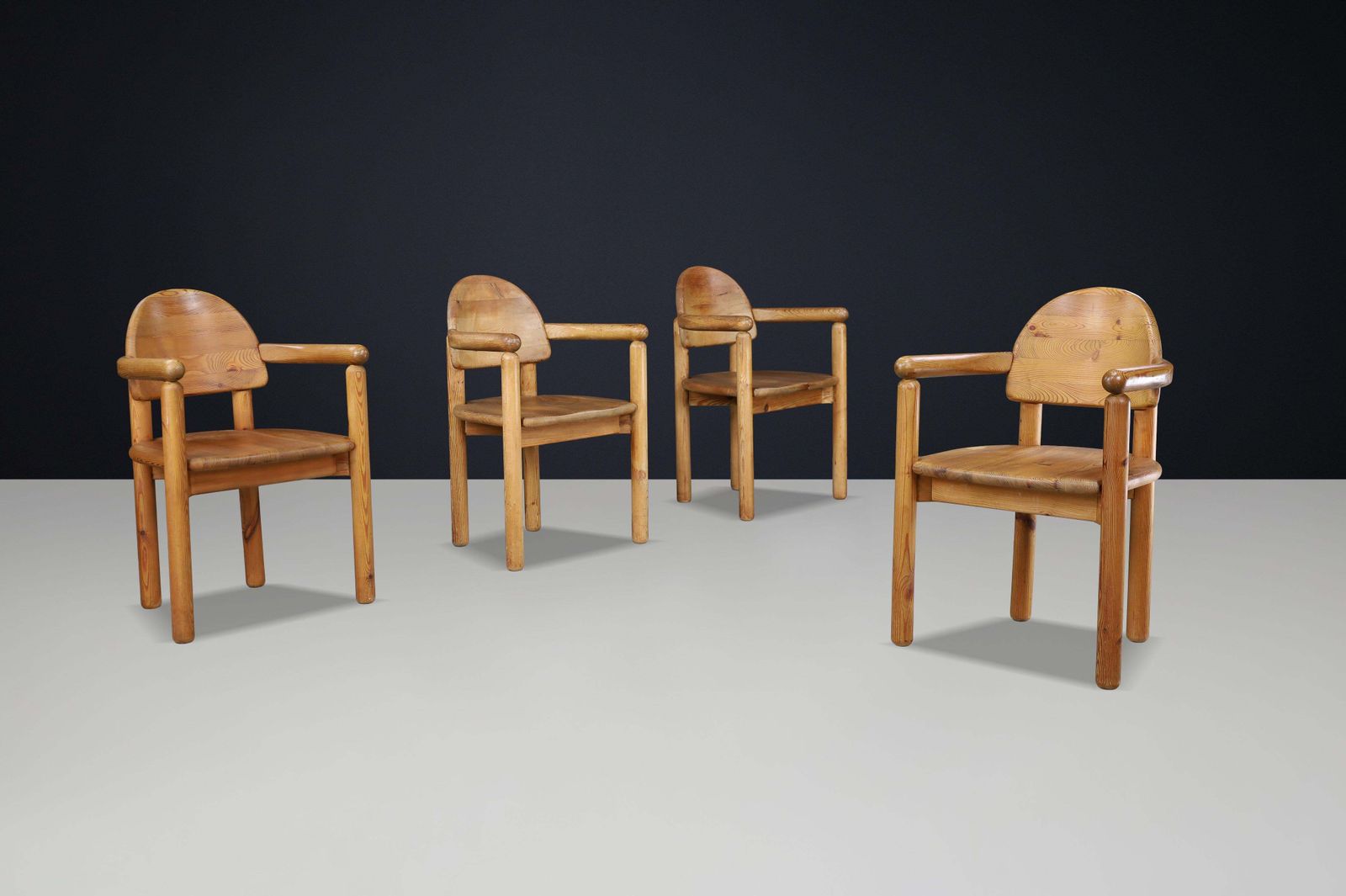 Set Of 4 Rainer Daumiller Pine Armchairs, Denmark, 1970s photo furniture