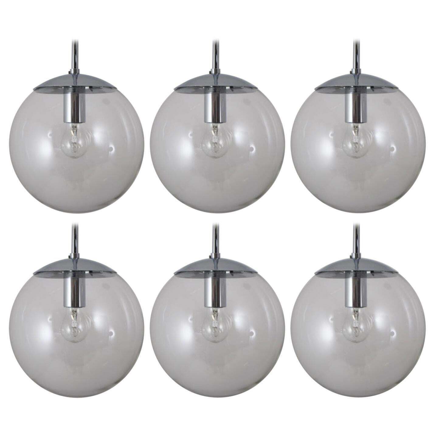 Hand Blown Pendants Made By The German Manufacturer Limburg Glashütte, 1970s