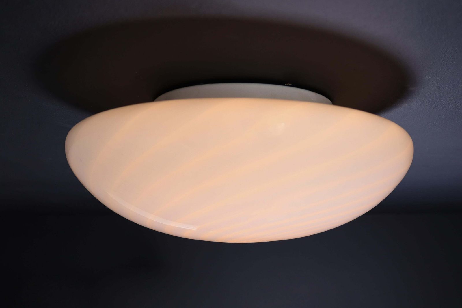 Large Murano Swirl Glass Ceiling Lights Or Sconces By Vm Vetri, Italy, 1970s photo vintage