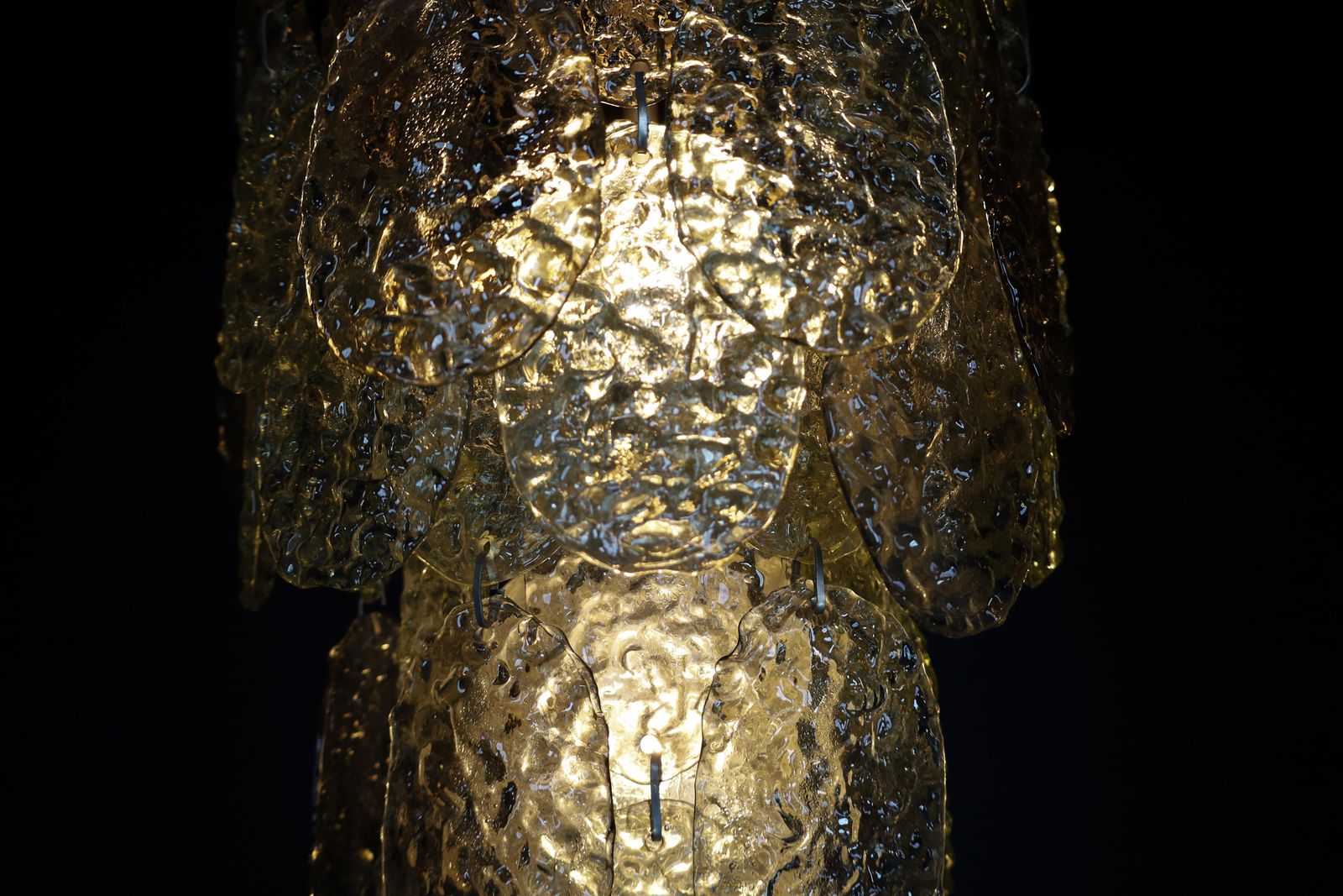 Brutalist  Murano Waterfall Chandelier By Carlo Nason For Mazzega, Italy, 1960s photo Lighting