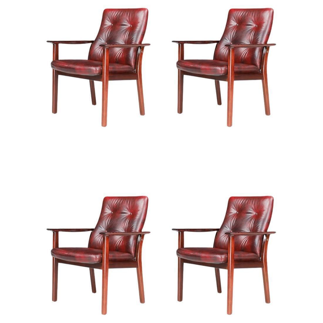Set Of 4 Arne Vodder Armchairs For Sibast Møbler, 1960s, Denmark