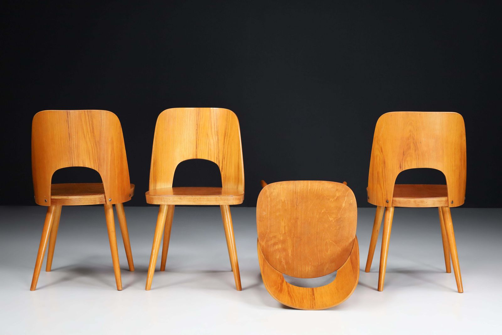 Furniture Oswald Haerdtl Set Of Four Chairs, The 1950s photo