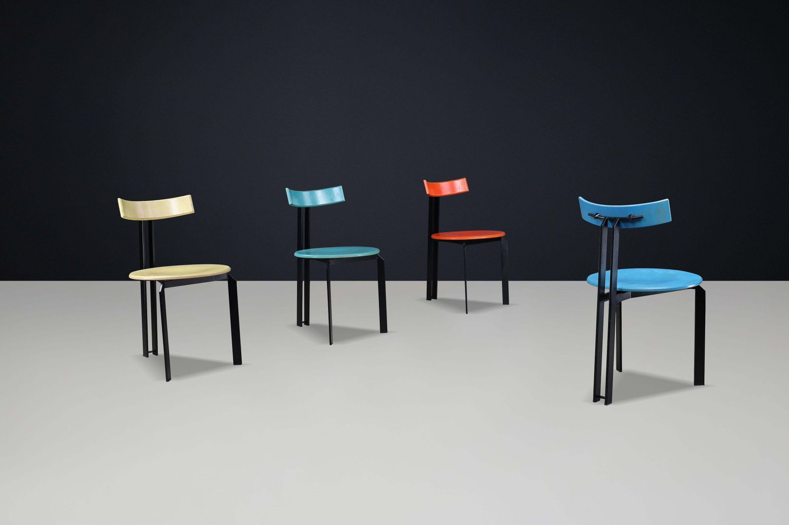 Furniture Set Of 4 ‘Zeta’ Postmodern Dining Chairs By Harvink, Netherlands, 1980s photo