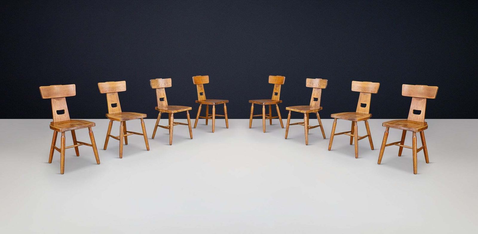 T Back Oak Dining Chair, France, 1950s – 120 Available photo furniture