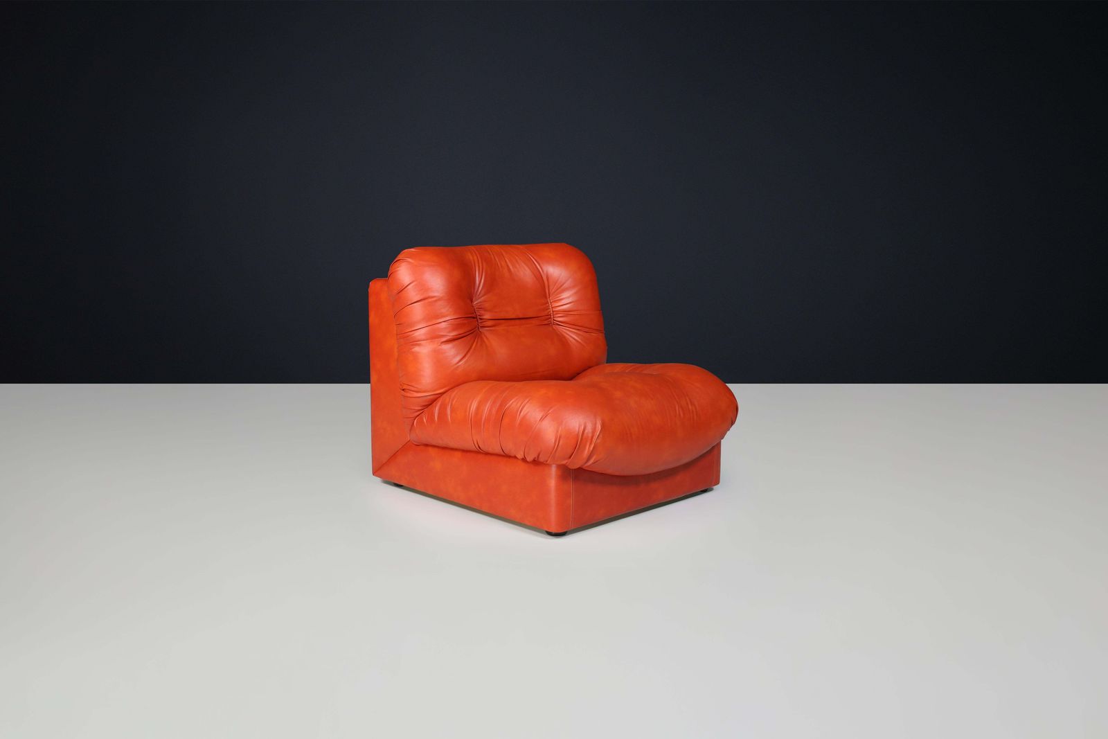 Set Of Four Italian Mid Century Modern Leather Lounge Chairs, 1970s photo 1405.0