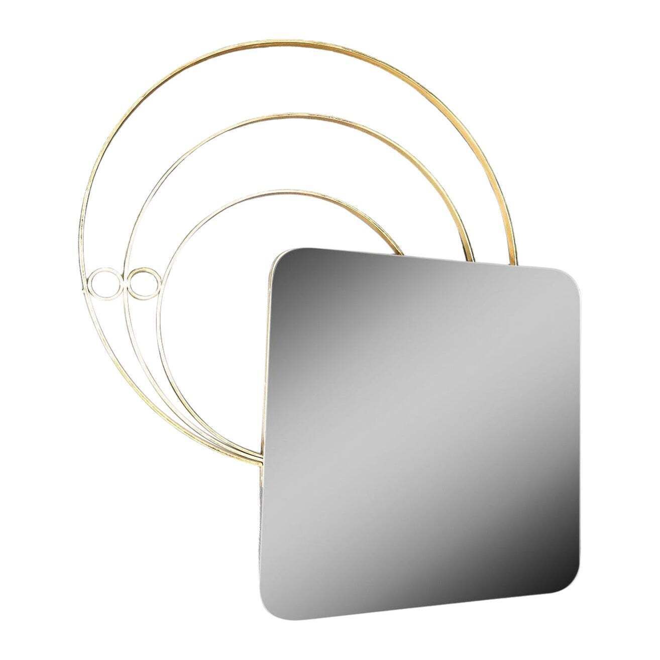 Large Italian Wall Mirror In Brass By Luciano Frigerio, Italy 1960s