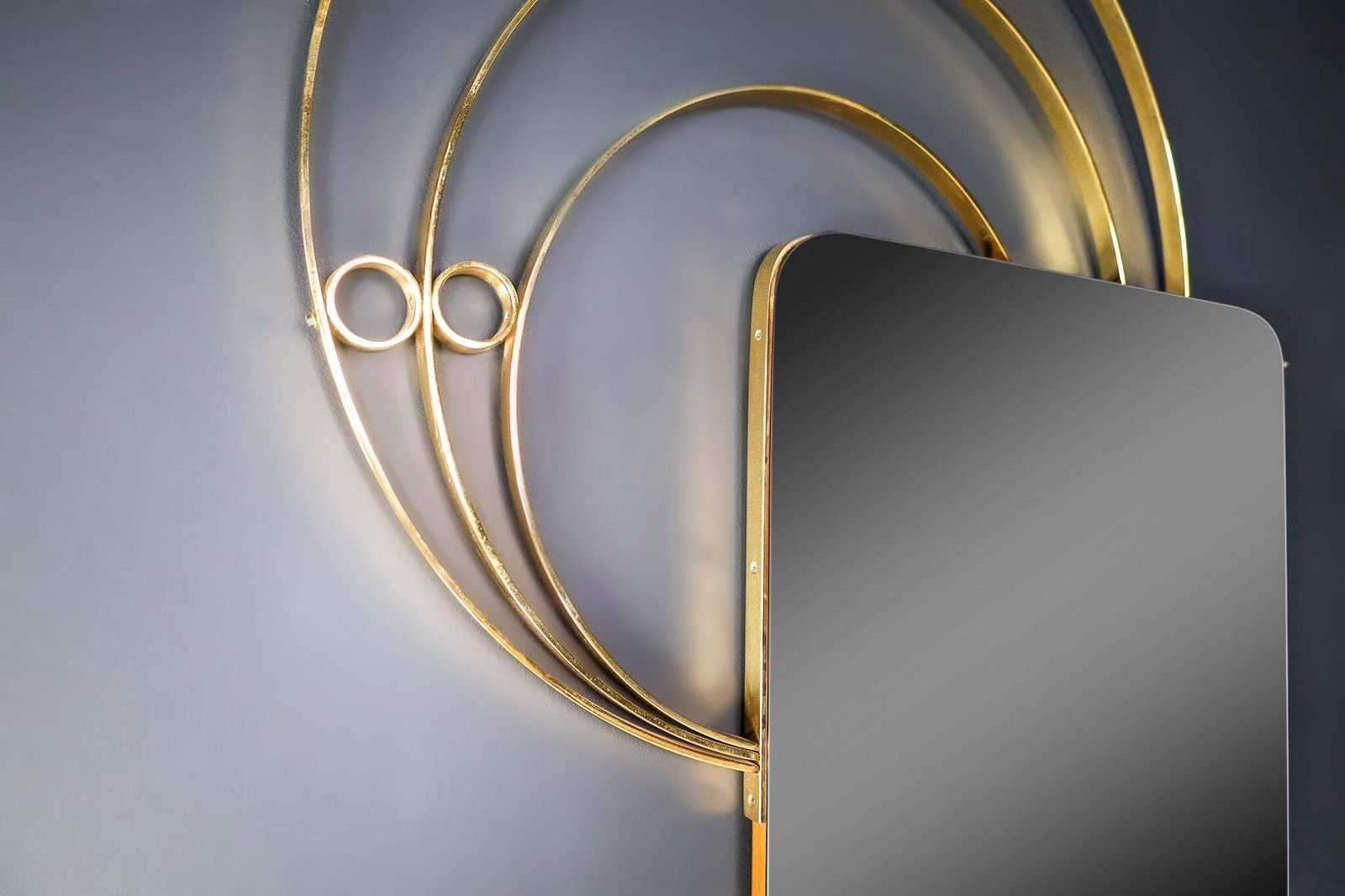 1514.0 Large Italian Wall Mirror In Brass By Luciano Frigerio, Italy 1960s photo