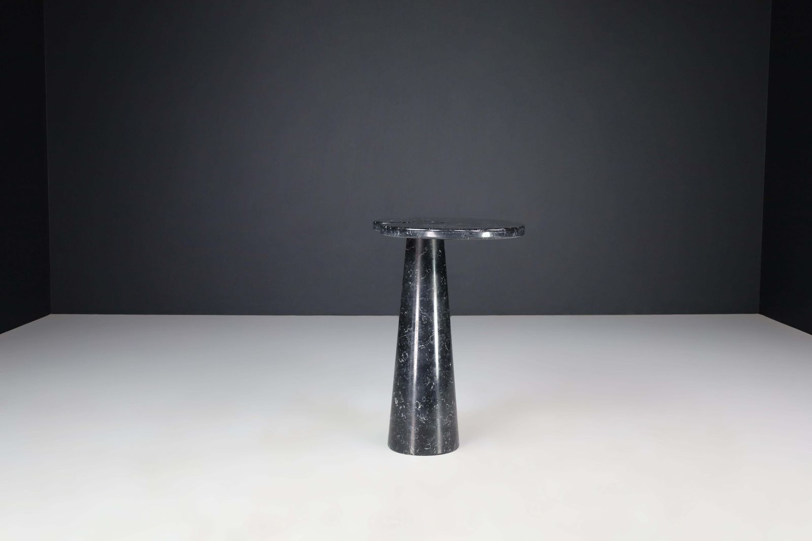 Furniture Angelo Mangiarotti Set Of 2 Nero Marquina Marble Consoles For Skipper Italy 1970 photo