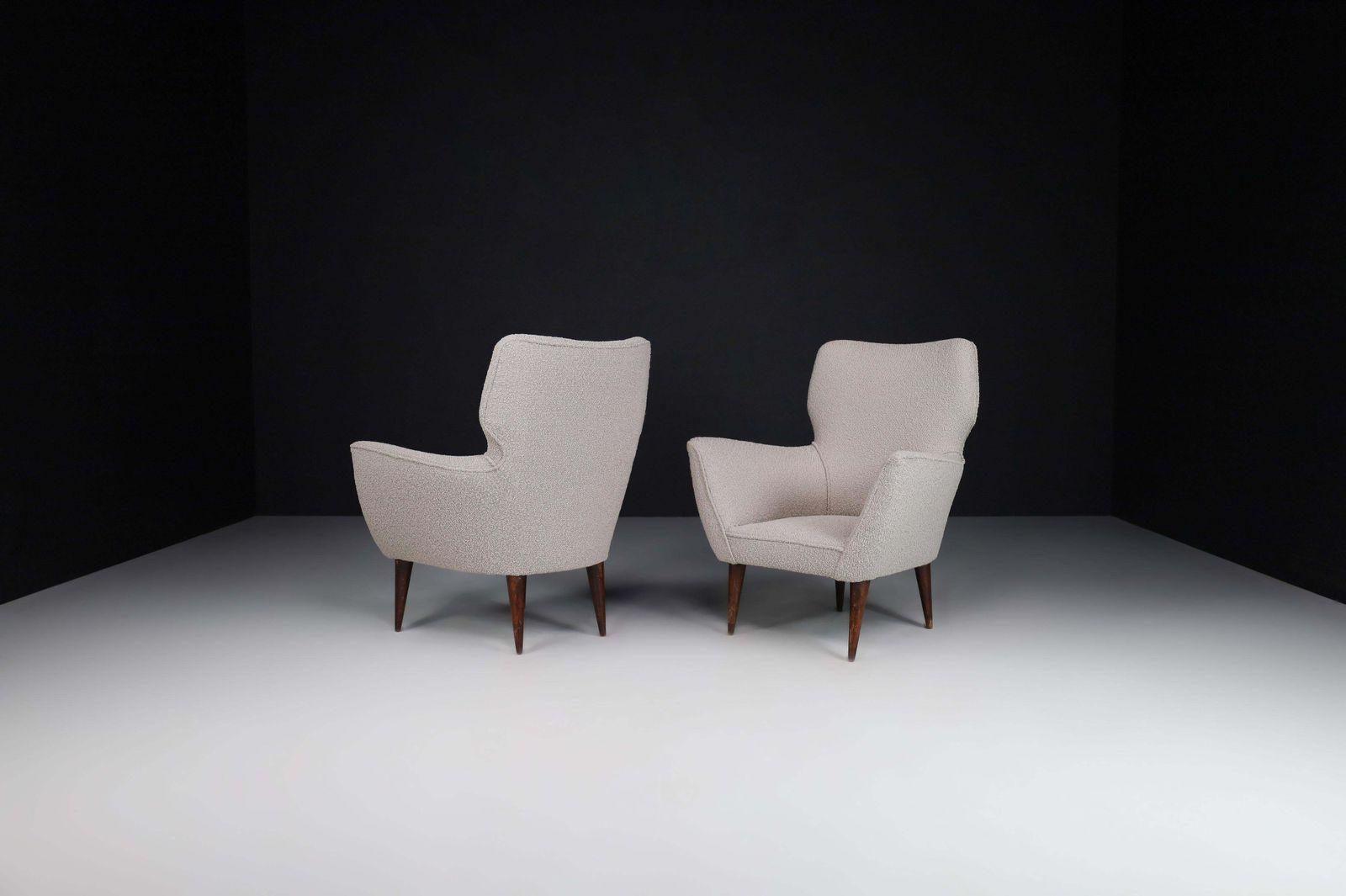 Armchairs With Tapered Wooden Legs In The Style Of Gio Ponti, Italy, In The 1950 photo buy