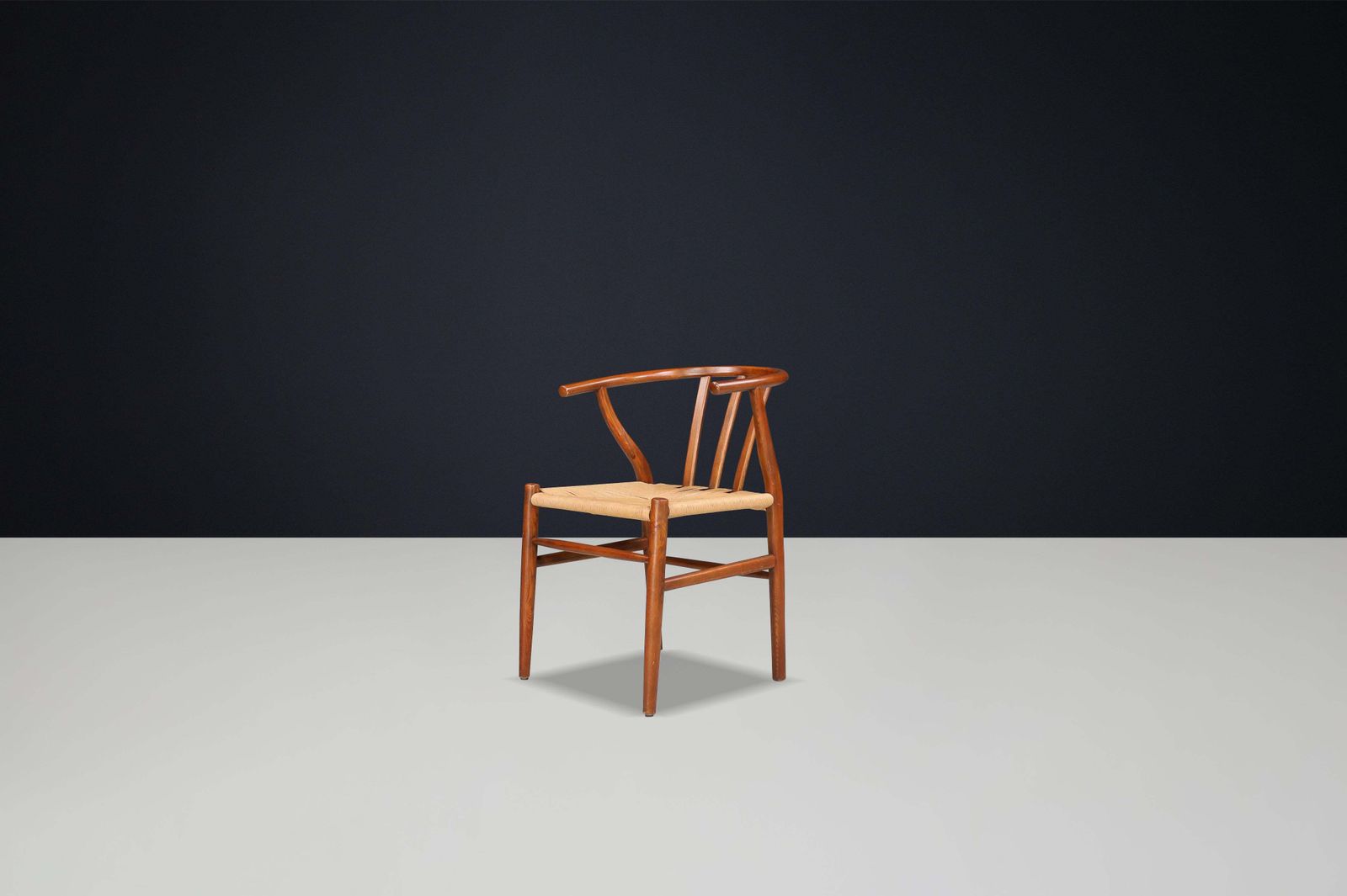 Wicker And Oak Armchairs In The Style Of Hans J. Wegner Wishbone Chair Denmark photo 4164.0