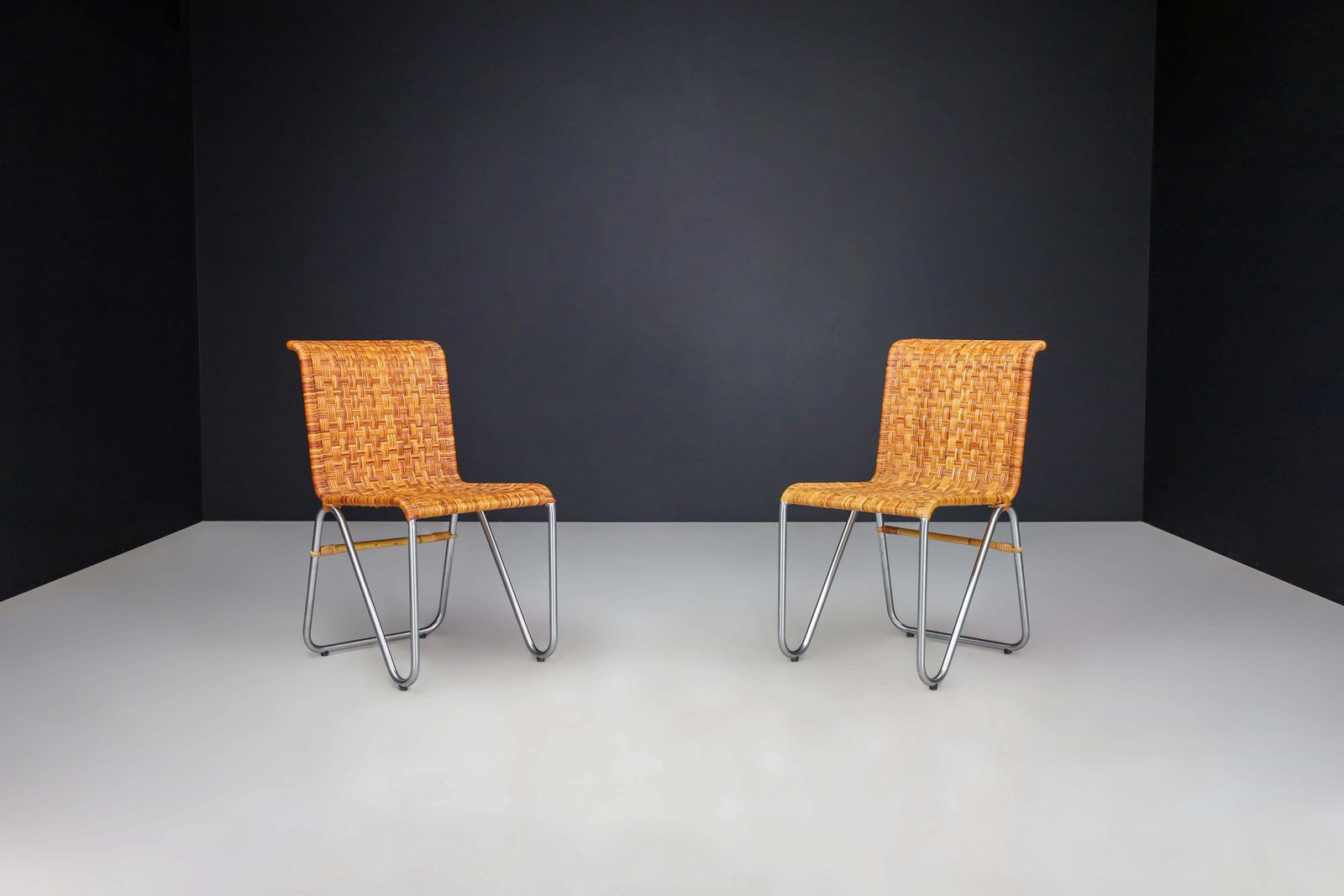 Bauhaus Diagonal Chairs By Willem Hendrik Gispen For Gispen, The Netherlands photo furniture