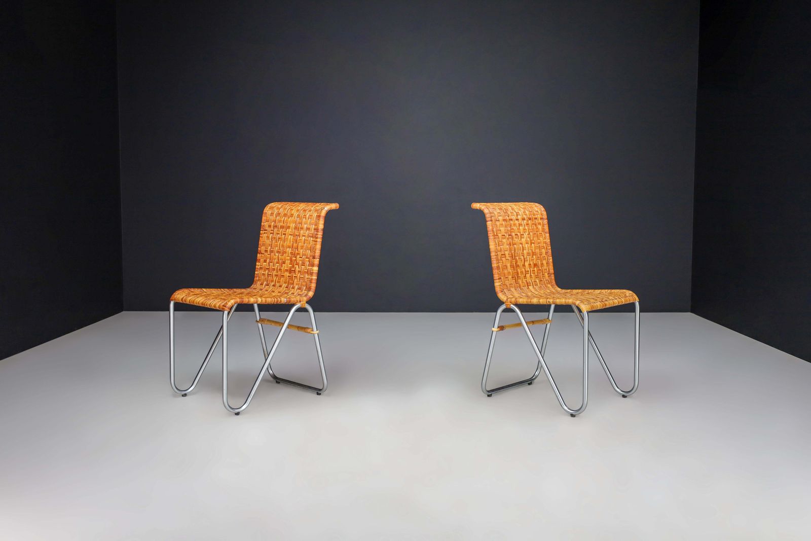 Bauhaus Diagonal Chairs By Willem Hendrik Gispen For Gispen, The Netherlands photo for sale