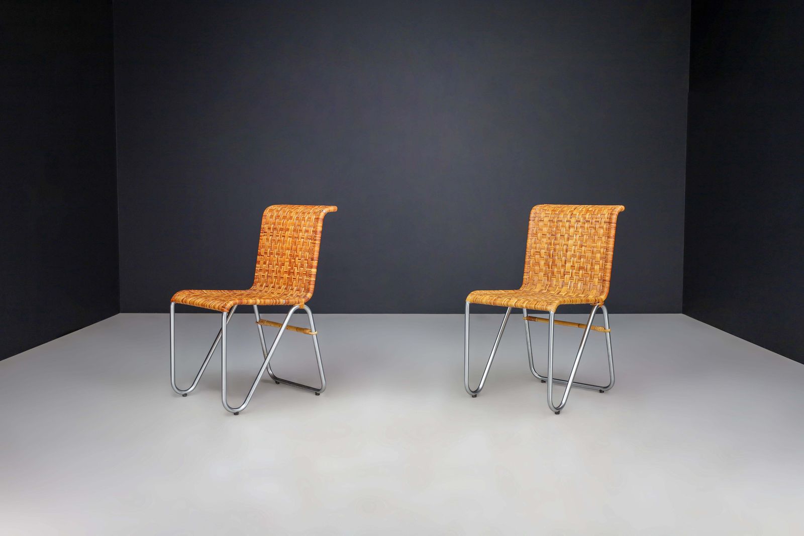 Bauhaus Diagonal Chairs By Willem Hendrik Gispen For Gispen, The Netherlands photo buy