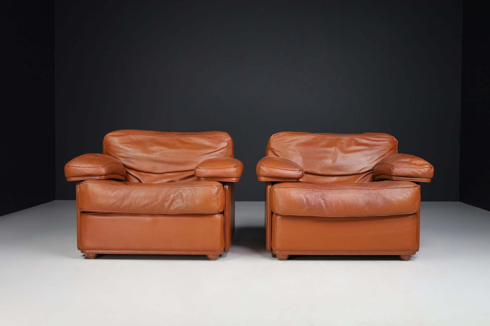 Tito Agnoli For Poltrona Frau Leather Lounge Chairs By, Italy 1970s photo for sale