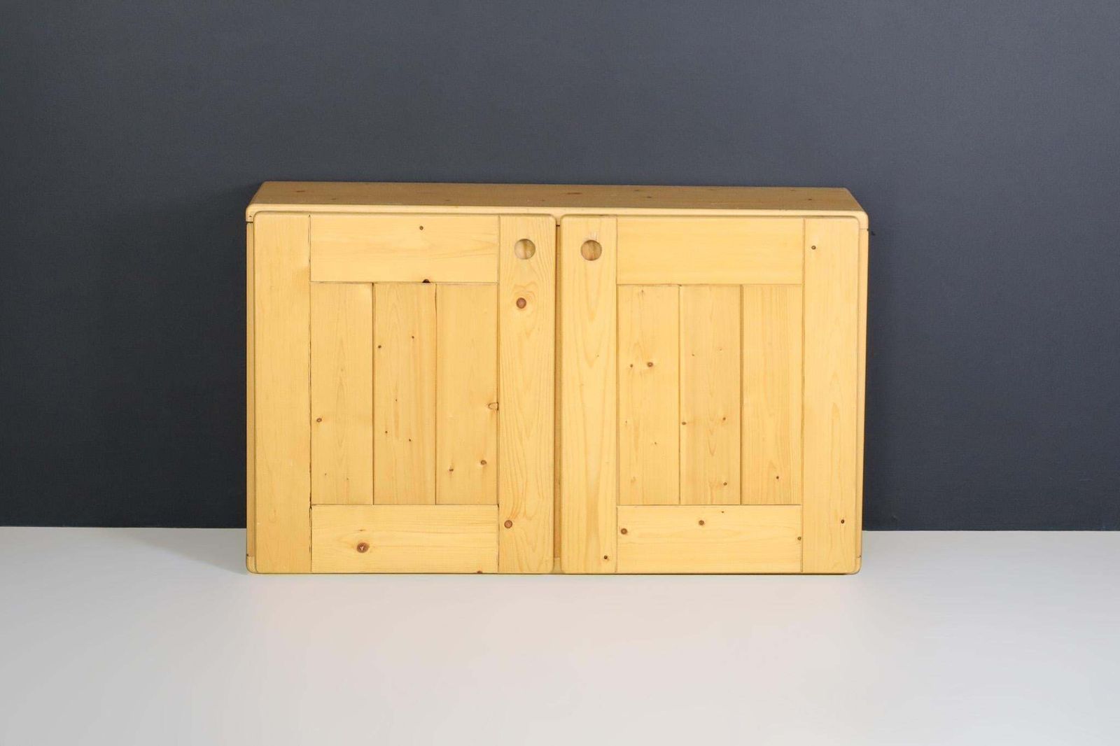 photo furniture Mid Century Modern Charlotte Perriand Pine Hanging Cupboard For Les Arcs, France