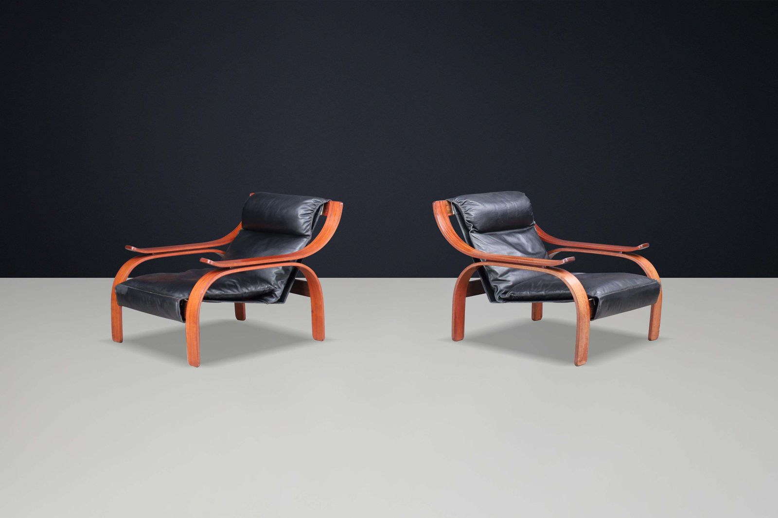 Pair Of 1962 Italian Mid Century Modern Lounge Chairs By Marco Zanuso For Arflex photo furniture