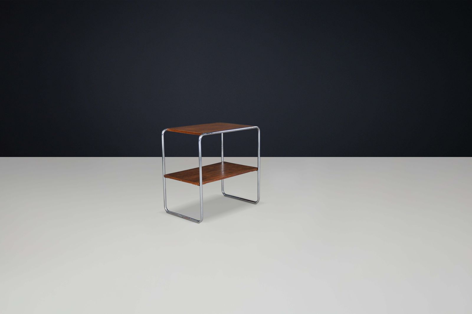 Bauhaus Tubular Steel Wood Console Table, Model B12 By Marcel Breuer For Thonet photo Furniture