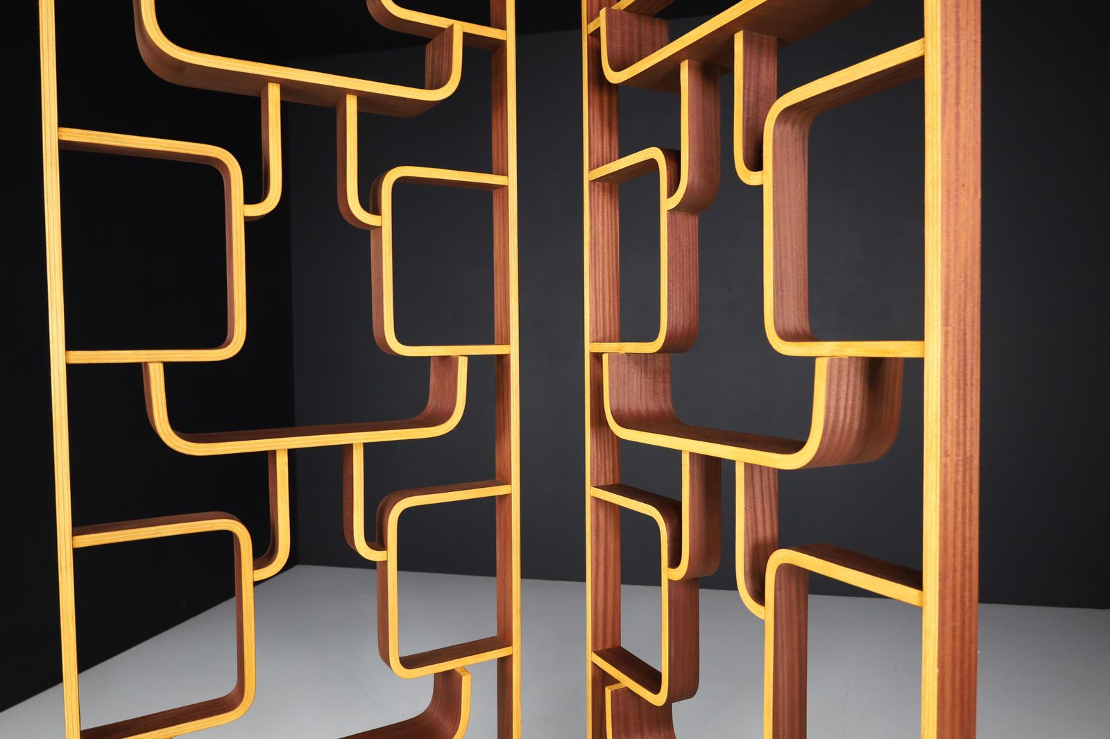 Home Decor Mid 20th Century Room Dividers In Bent Wood By Ludvik Volak, Praque, 1960s photo