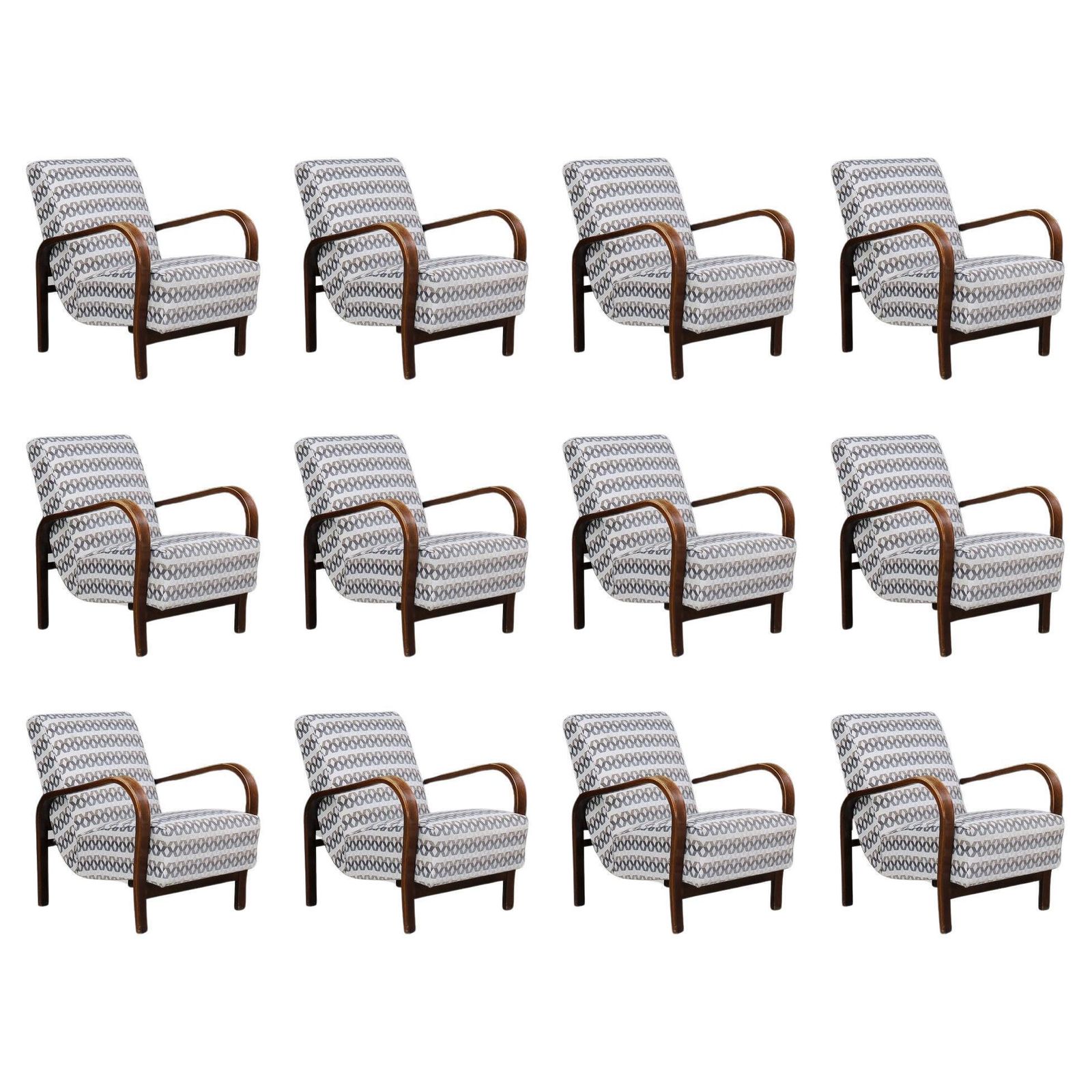 Patinated 1930s Czech Lounge Chairs By Koželka & Kropáček.