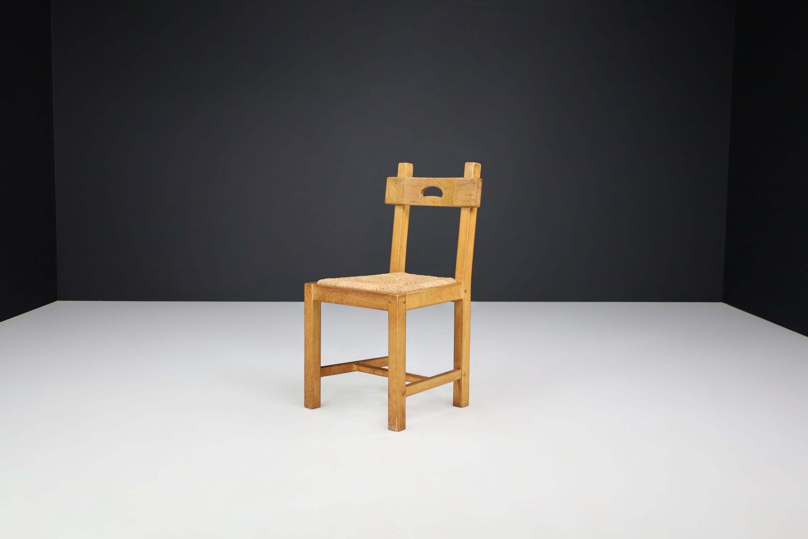 Butralist Dining Chairs In Oak And Rush, France, 1960s photo vintage
