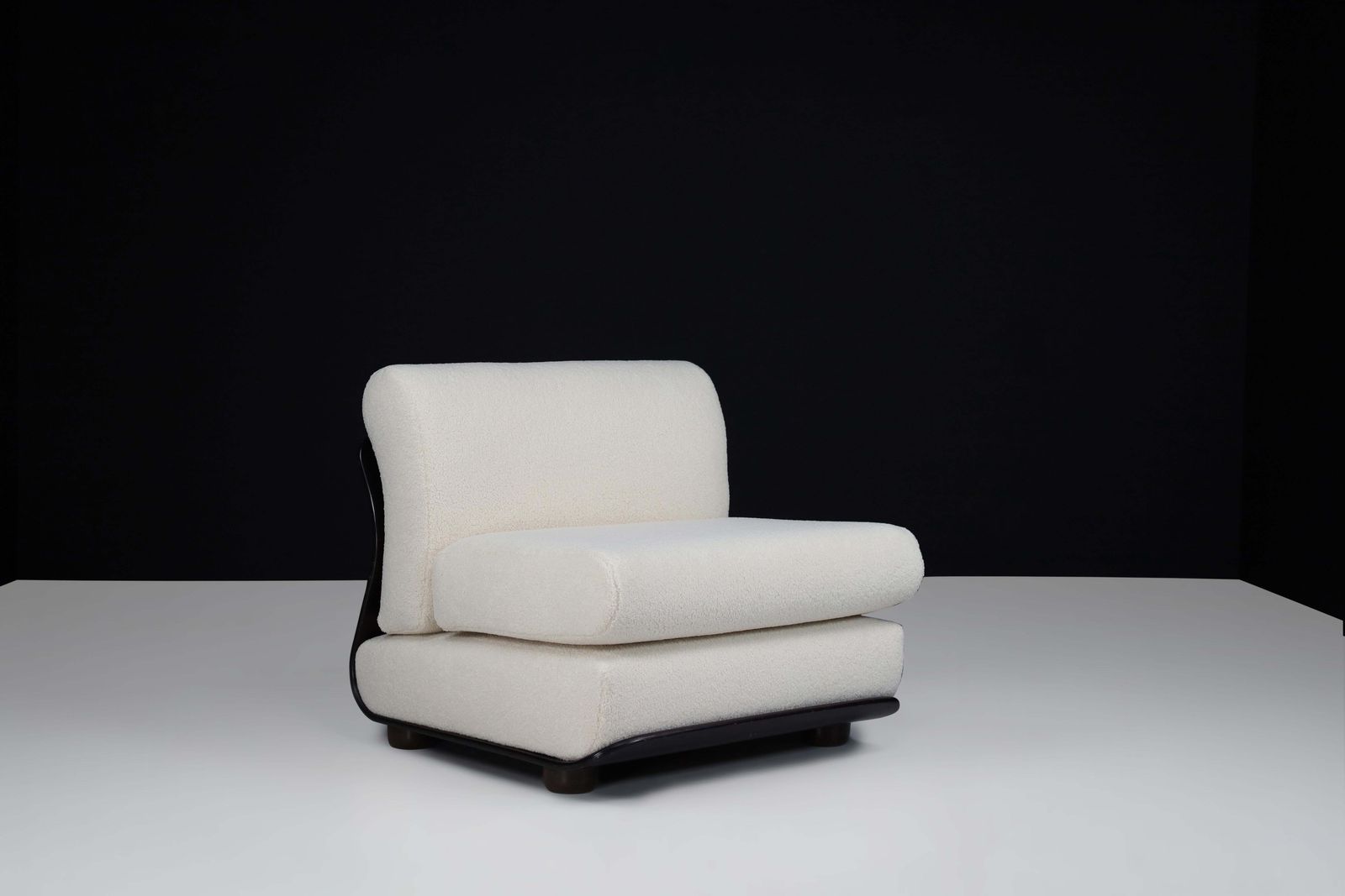 1970s Italian Lounge Chair With Bentwood Frame And New Bouclé Upholstery photo for sale