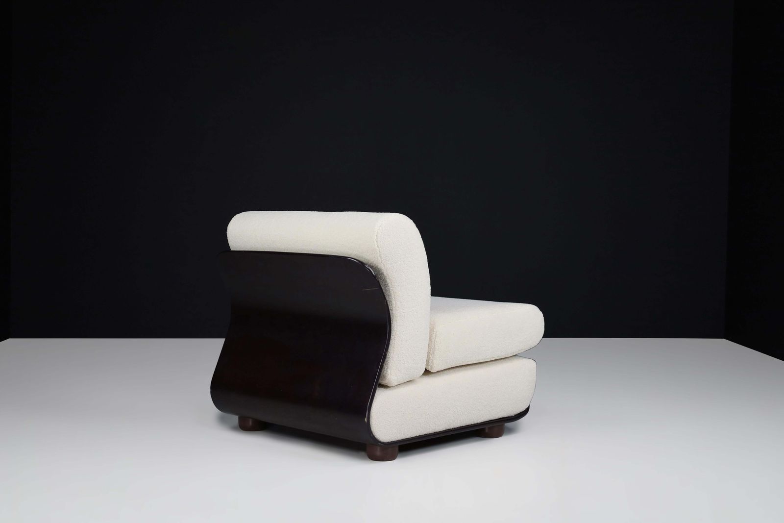 1970s Italian Lounge Chair With Bentwood Frame And New Bouclé Upholstery photo 2445.0