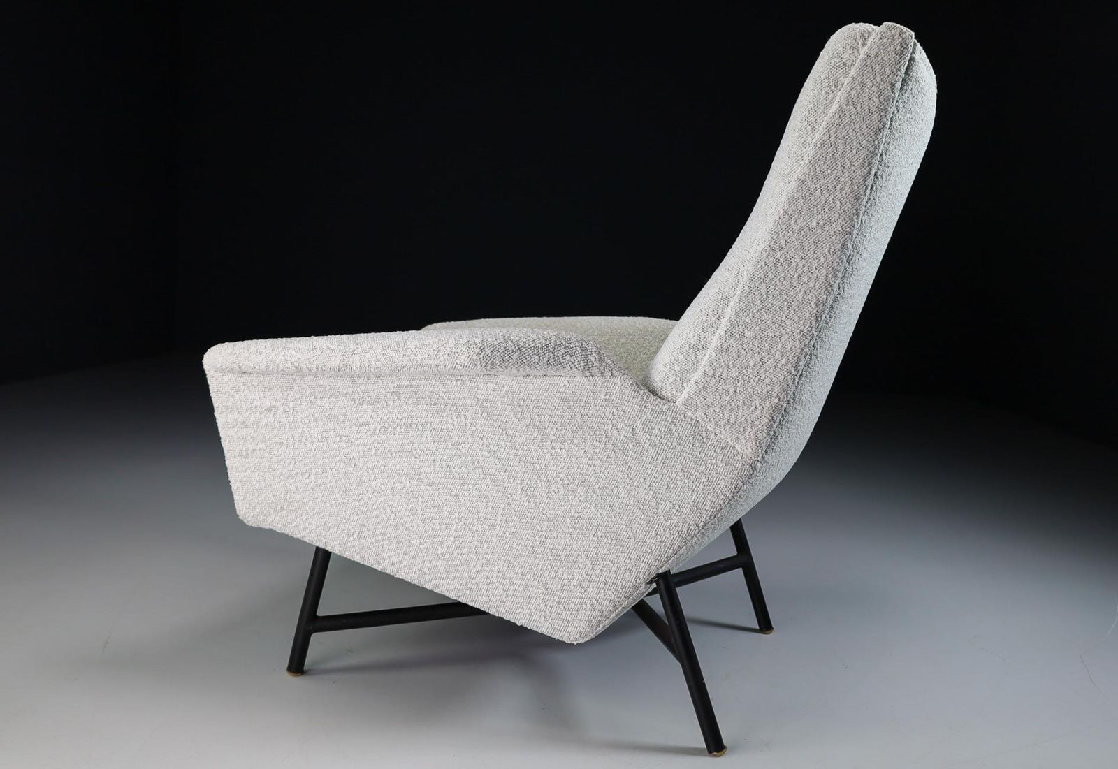 Midcentury Modern Lounge Chair In Re Upholstered Boucle Wool By Guy Besnard 1959 photo 3760.0