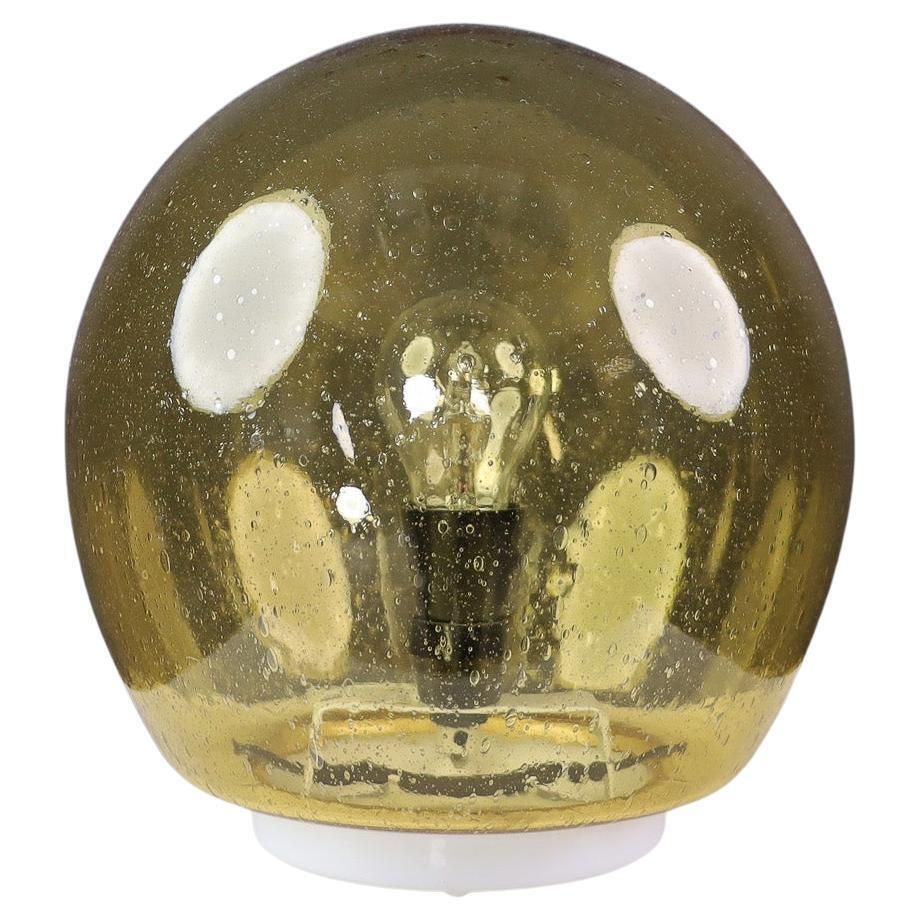 Mid Century Golden/Yellow Murano Glass Table Lamp, Italy 1970s