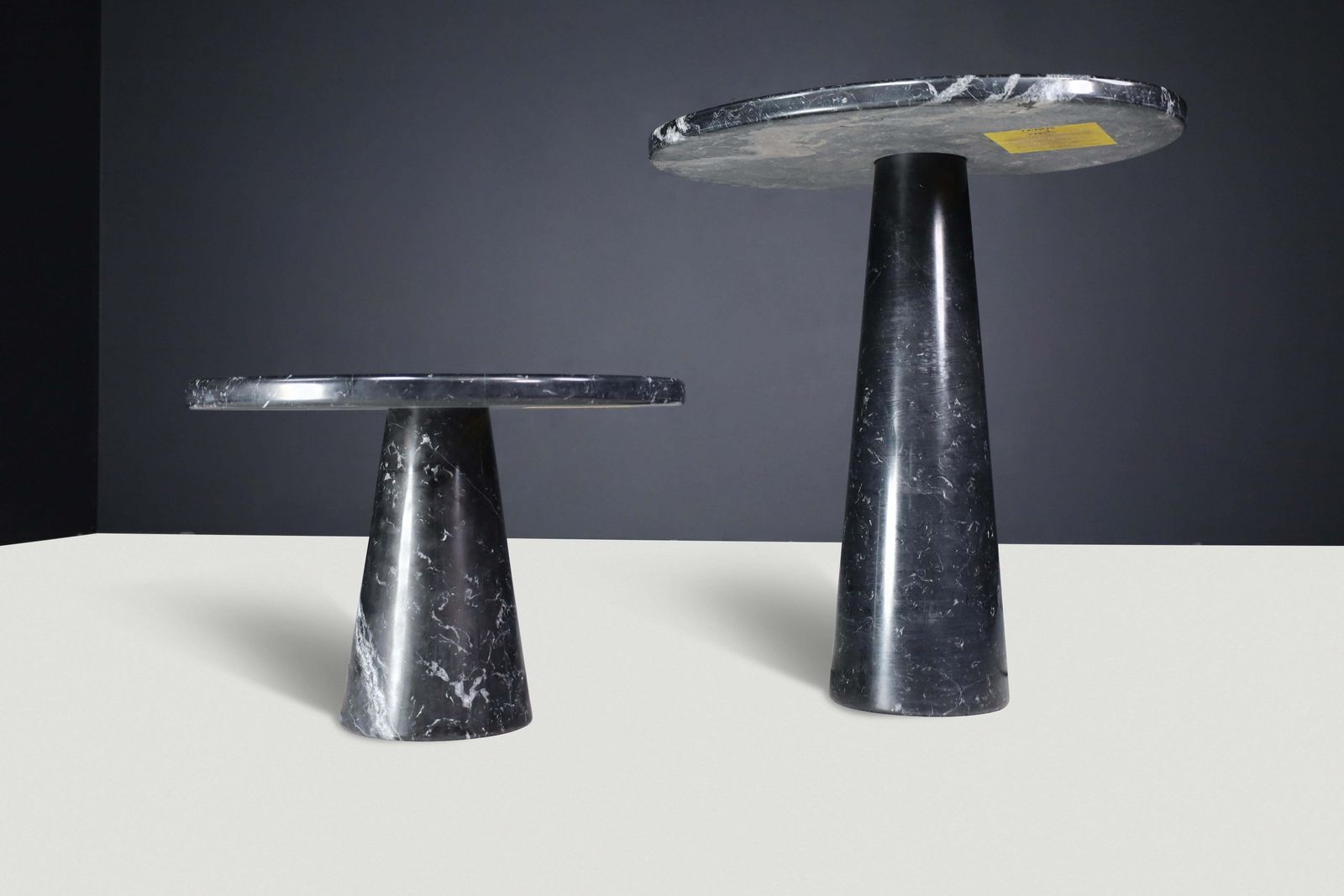 Angelo Mangiarotti Nero Marquina Marble Consoles For Skipper Italy 1970 photo for sale