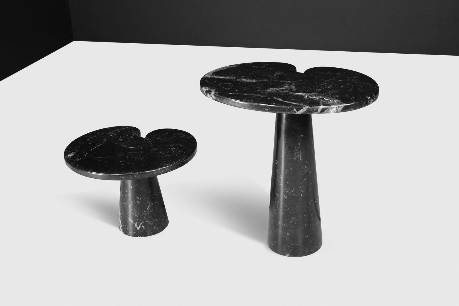 photo furniture Angelo Mangiarotti Nero Marquina Marble Consoles For Skipper Italy 1970