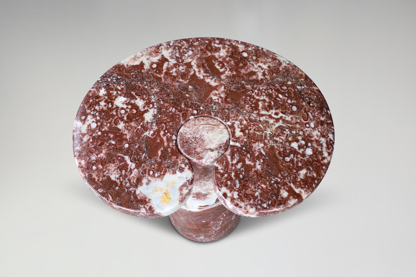 Angelo Mangiarotti Pair Of Two Rosso Marble Consoles For Skipper Italy 1970 photo vintage