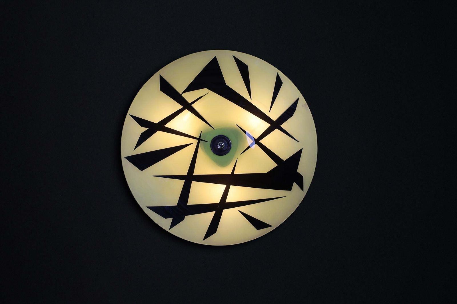 Mid Century Glass Hanging Pendant Or Wall Light Brussels World Expo 1958 (No10) photo 740.0