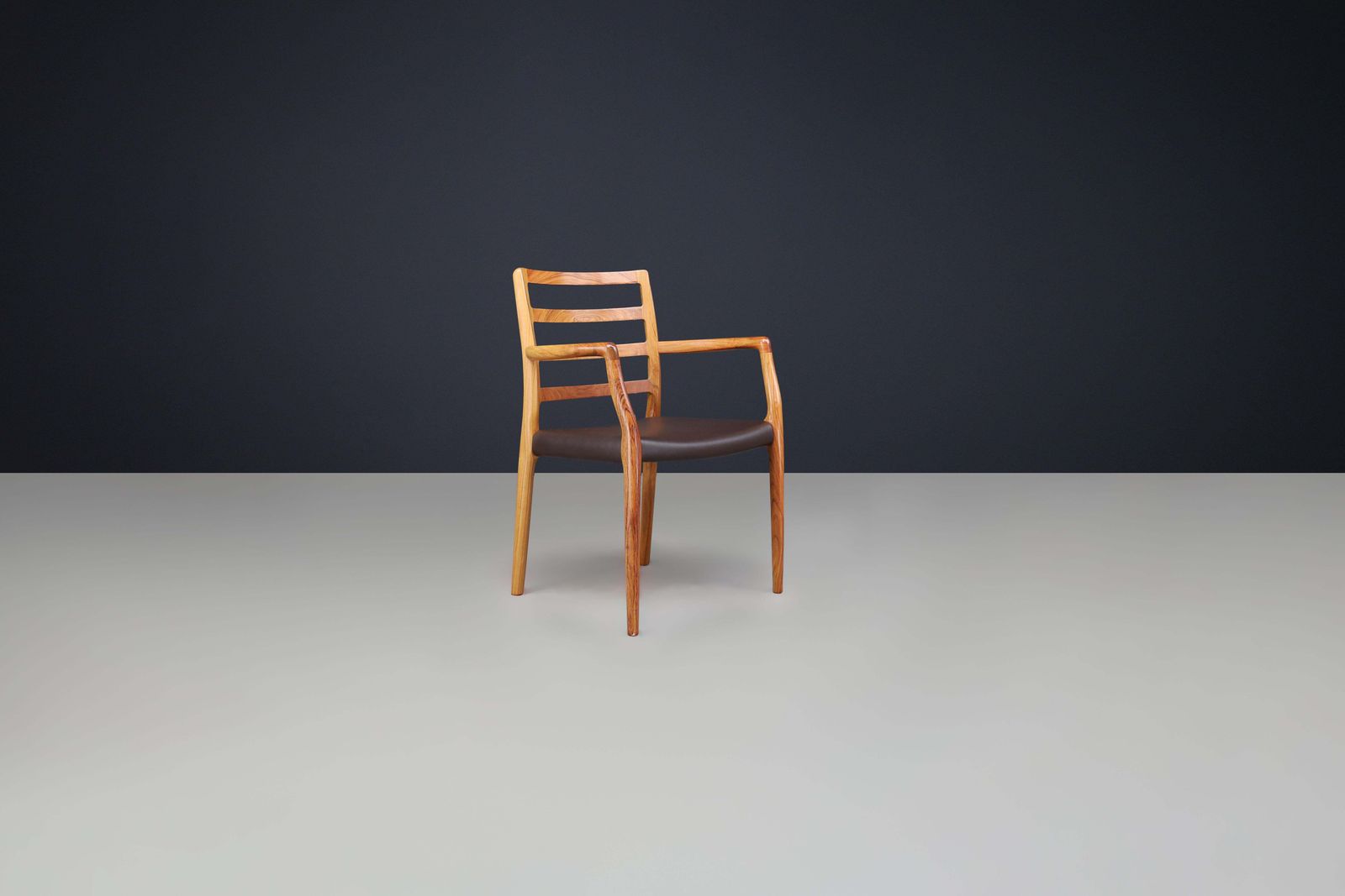 Niels Otto Møller Six Dining Room Chairs, Model 85 By J.L. Møller Mobelfabrik photo vinterior