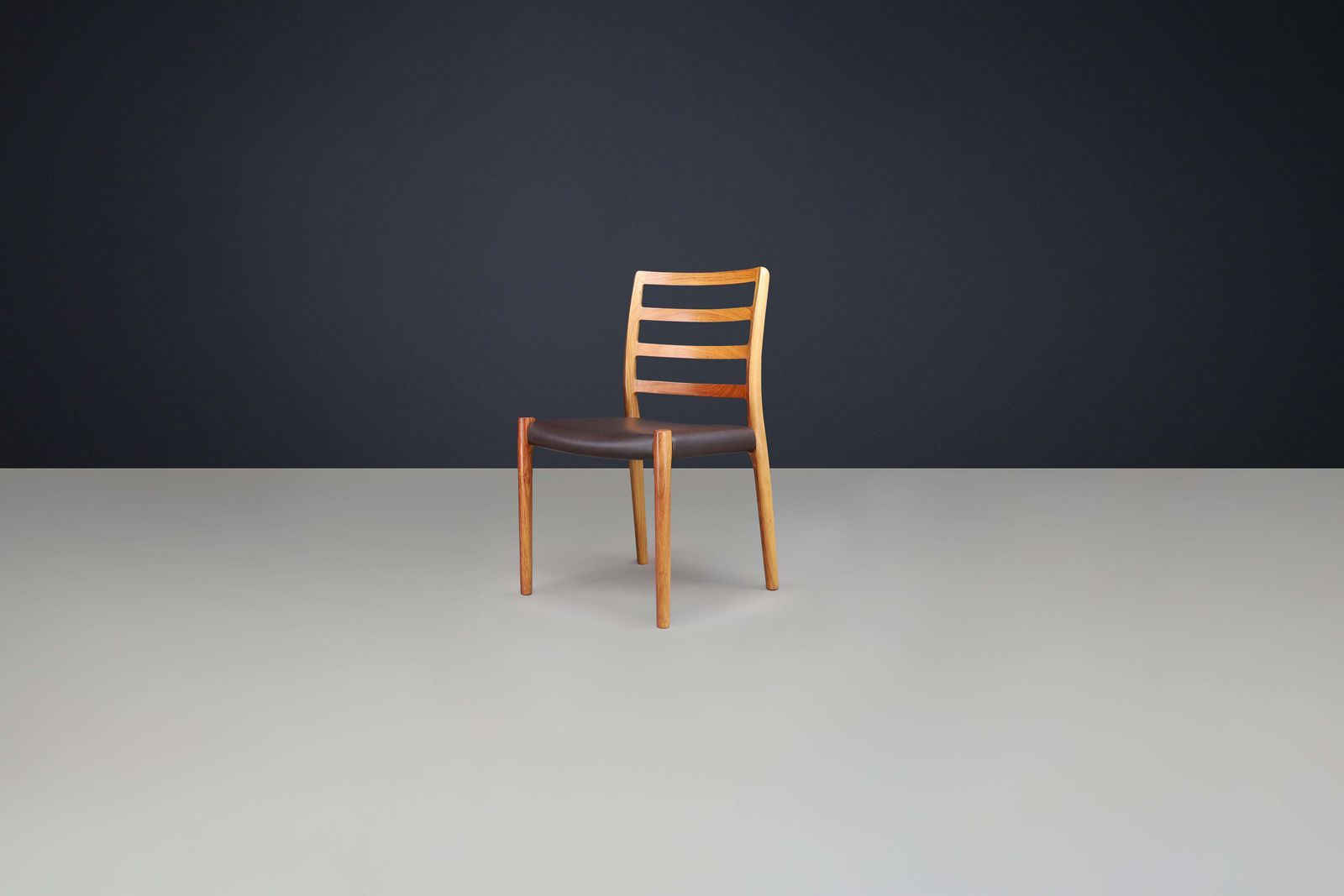 photo buy Niels Otto Møller Six Dining Room Chairs, Model 85 By J.L. Møller Mobelfabrik