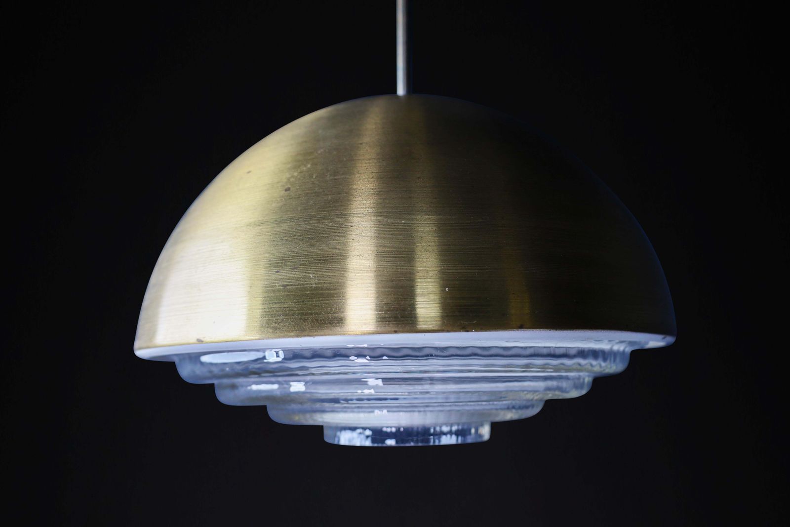 1 Of 12 Pendants In Brass And Glass, Praque The 1960s photo for sale