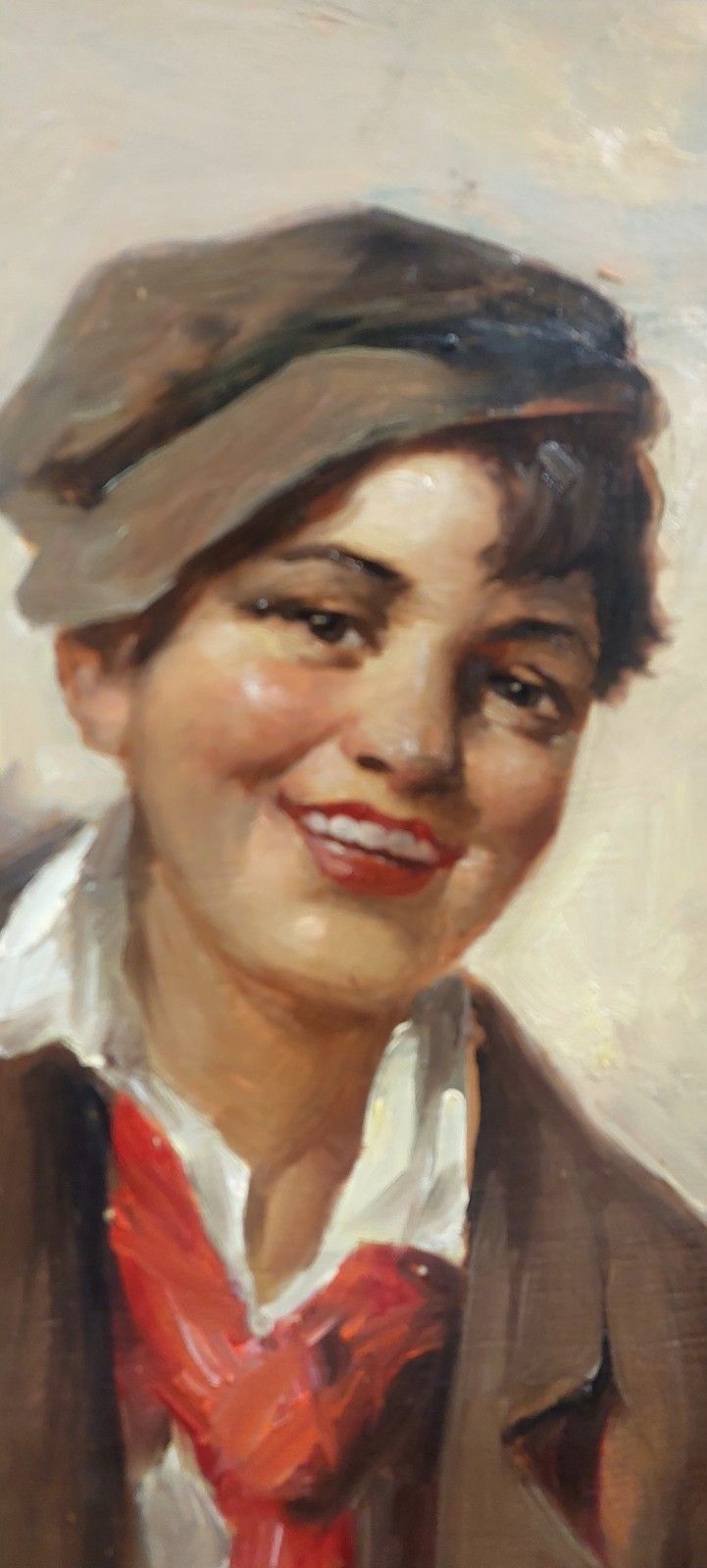 Oil Painting On Wood Portrait Scugnizzo Athos Renzo Brioschi (1910 2000) photo for sale