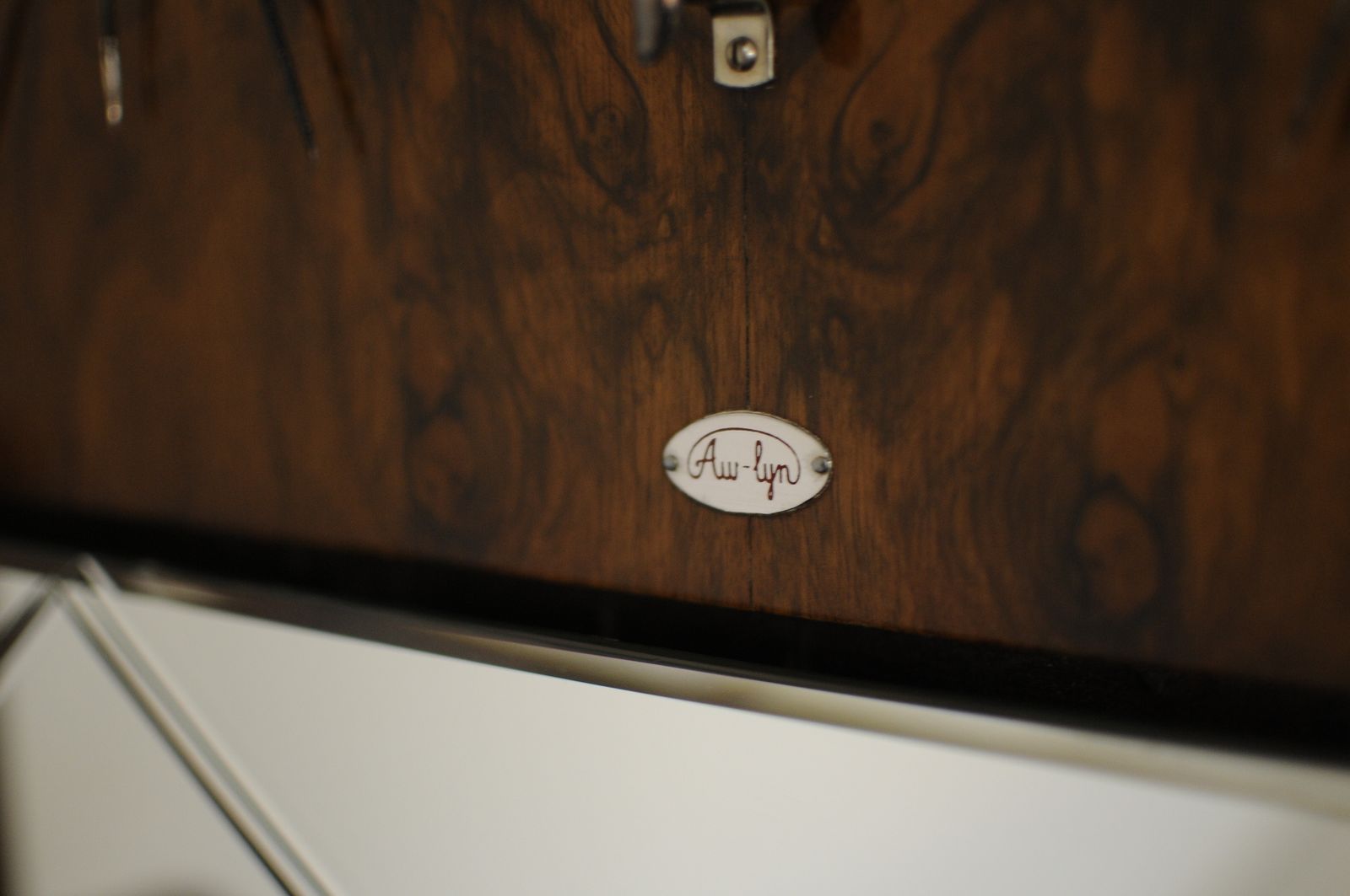 photo for sale Art Deco Cocktail Cabinet Elegant Wood Veneer With Brass Detailing D43 H117 W89