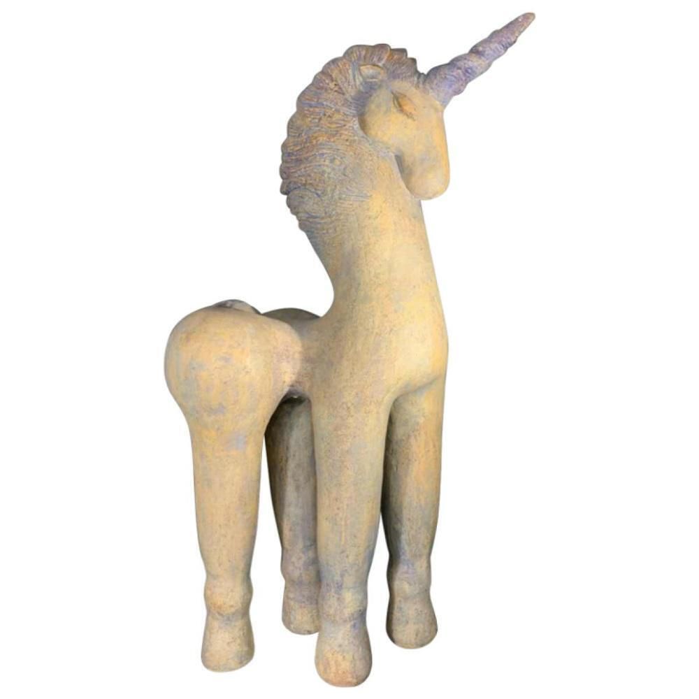 photo furniture Sculpture Unicorn Licorn Horse In Terracotta By Katarzyna Nowak