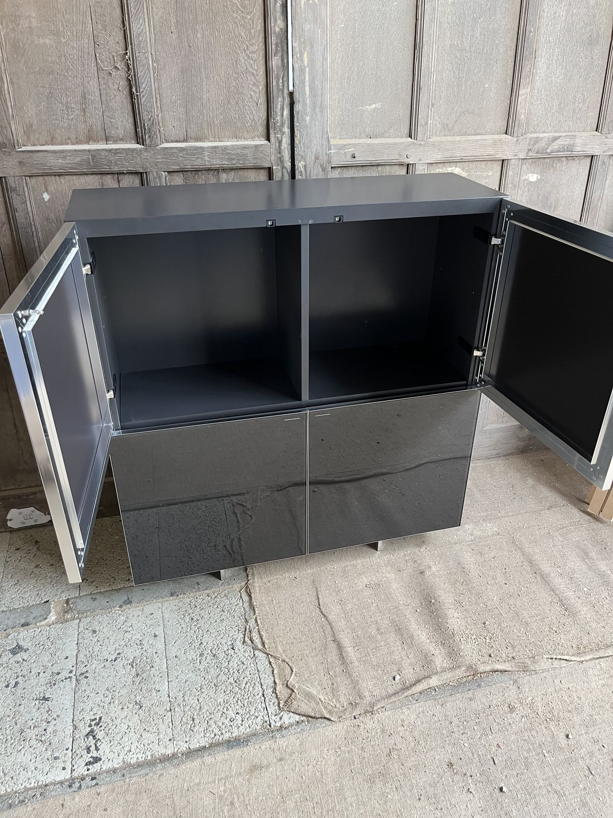 Molteni Square Grey Gloss Cabinet. Rrp £5842. 1 Of 2. photo for sale
