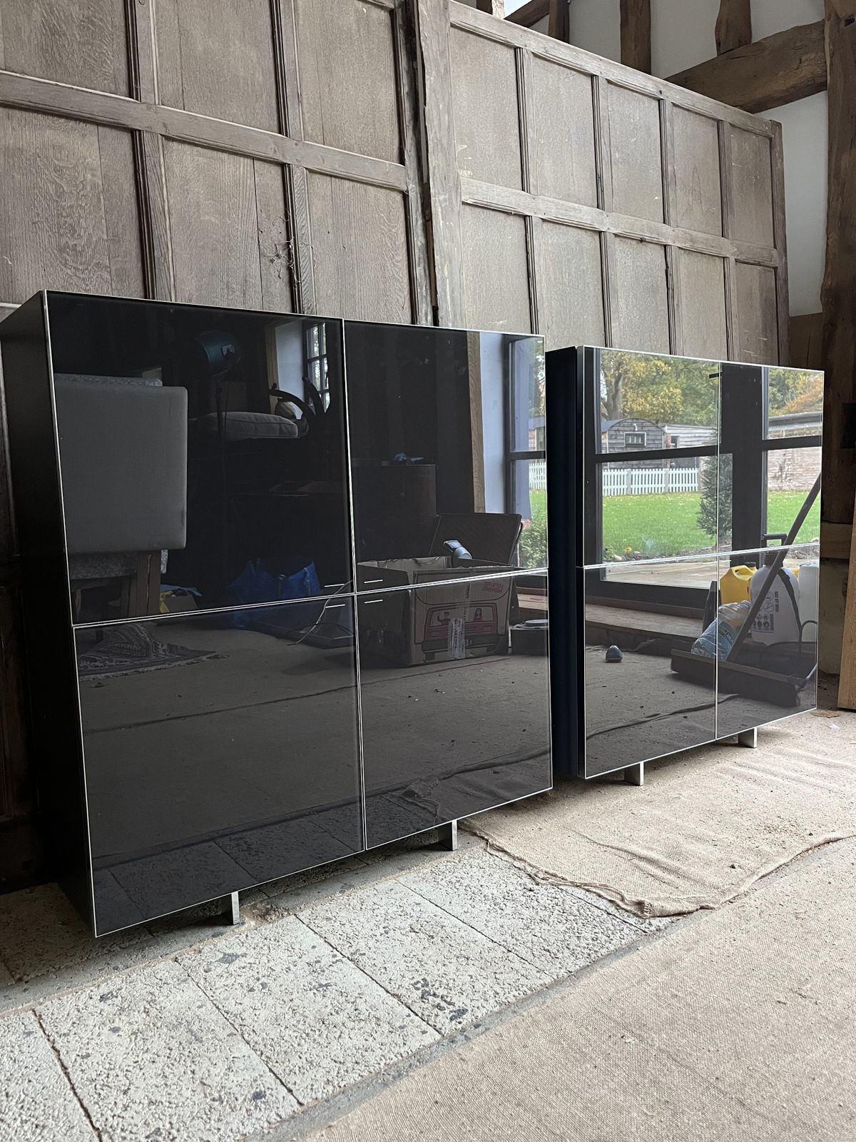 photo buy Molteni Square Grey Gloss Cabinet. Rrp £5842. 1 Of 2.