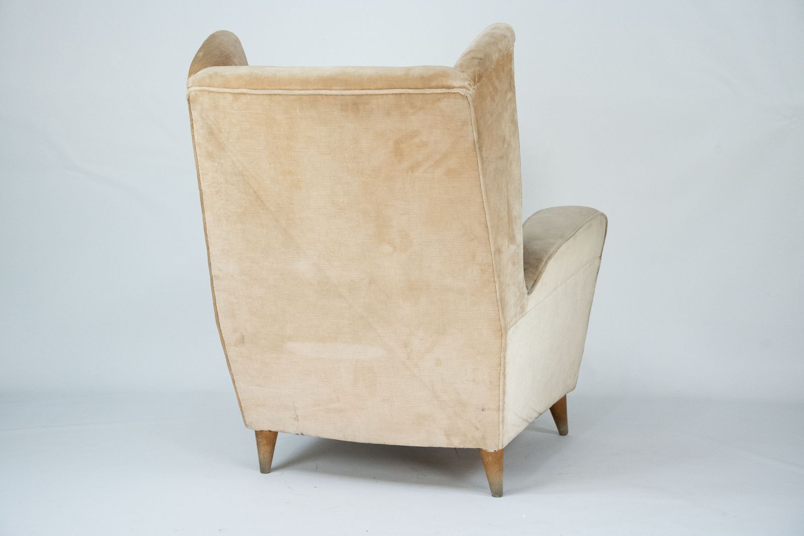 Mid Century Attributed Melchiorre Bega Single Armchair In Velvet. Italy 1950s photo Furniture