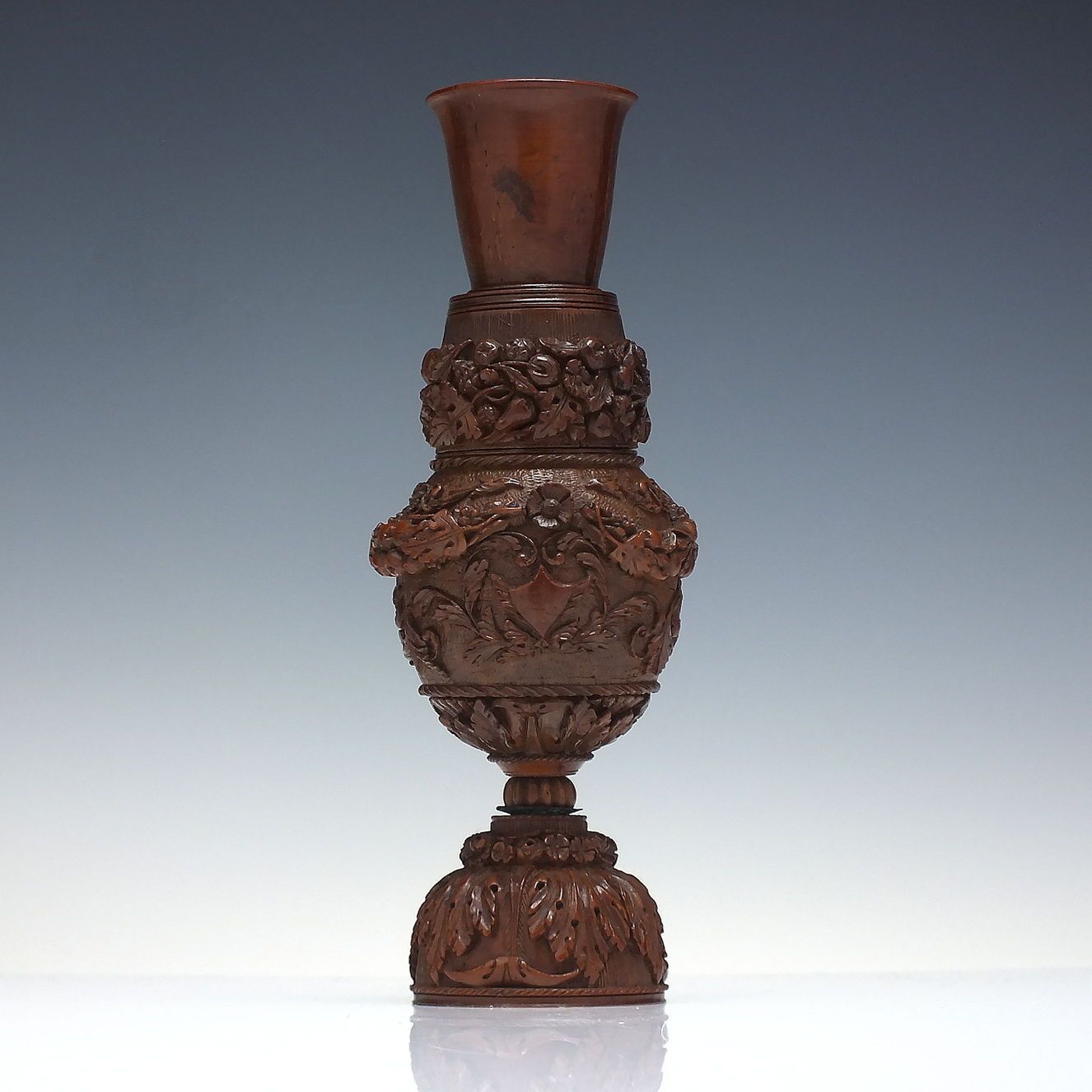 Exceptionally Rare 18th Century Coquilla Nut Carved Vase C1750 photo furniture