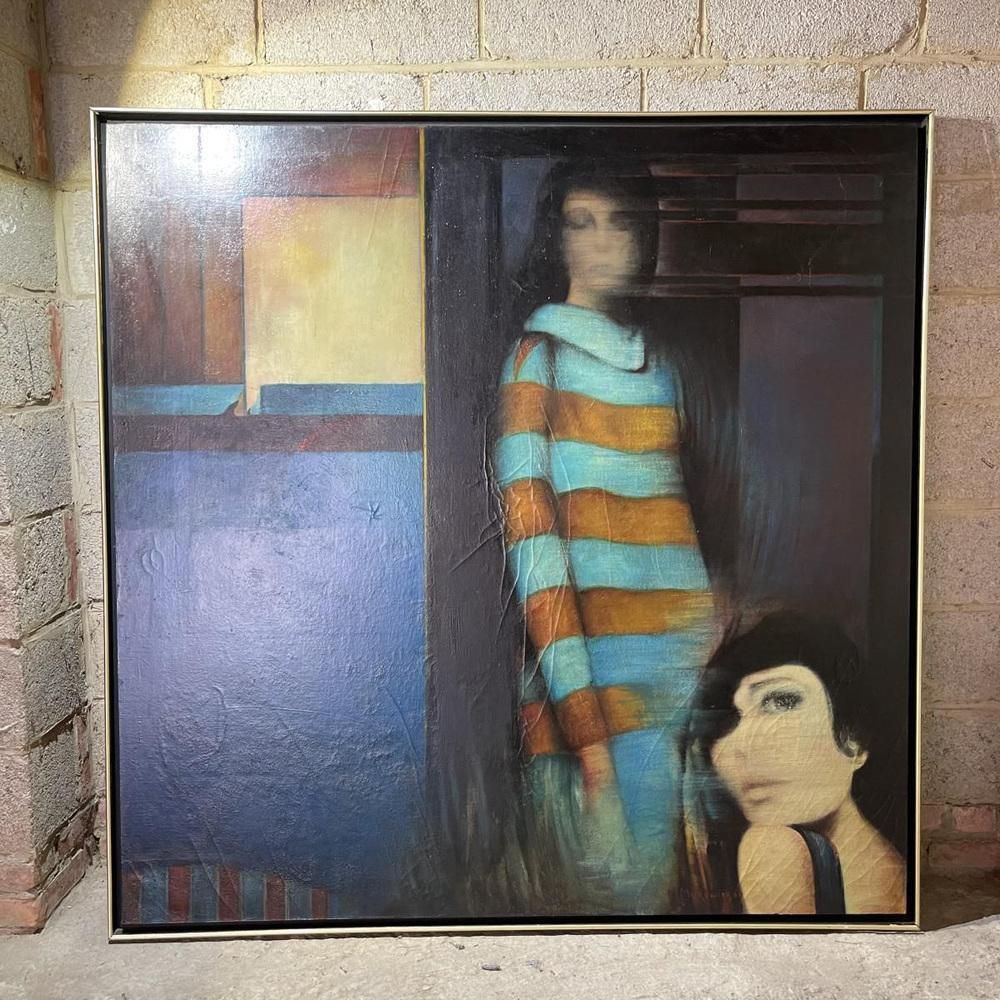 Erwin Mackowiak, A Woman's Confidence, Olieverf Op Doek, 1969 photo furniture