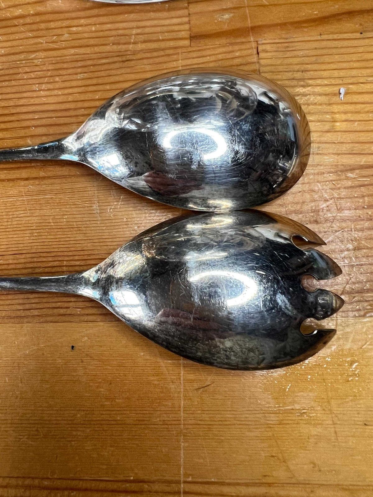 Vintage Sterling Silver Rim Cut Crystal Salad Bowl With Serving Spoons, Blanckensee & Sons, 1911 photo vintage