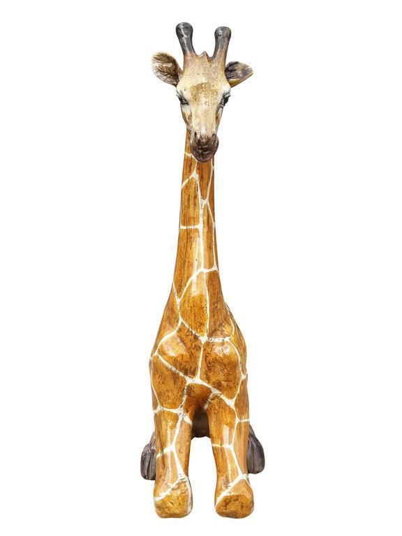 Stunning Italian Vintage Ceramic Seated Animal Giraffe, Mid Century Decorative photo for sale