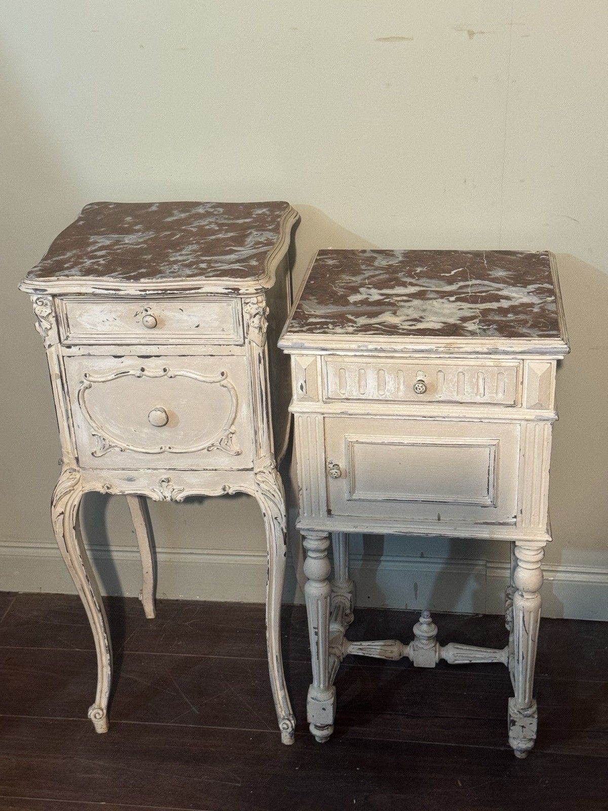 Matched Pair French 19th Century Bedside Tables / Pot Cupboards photo furniture
