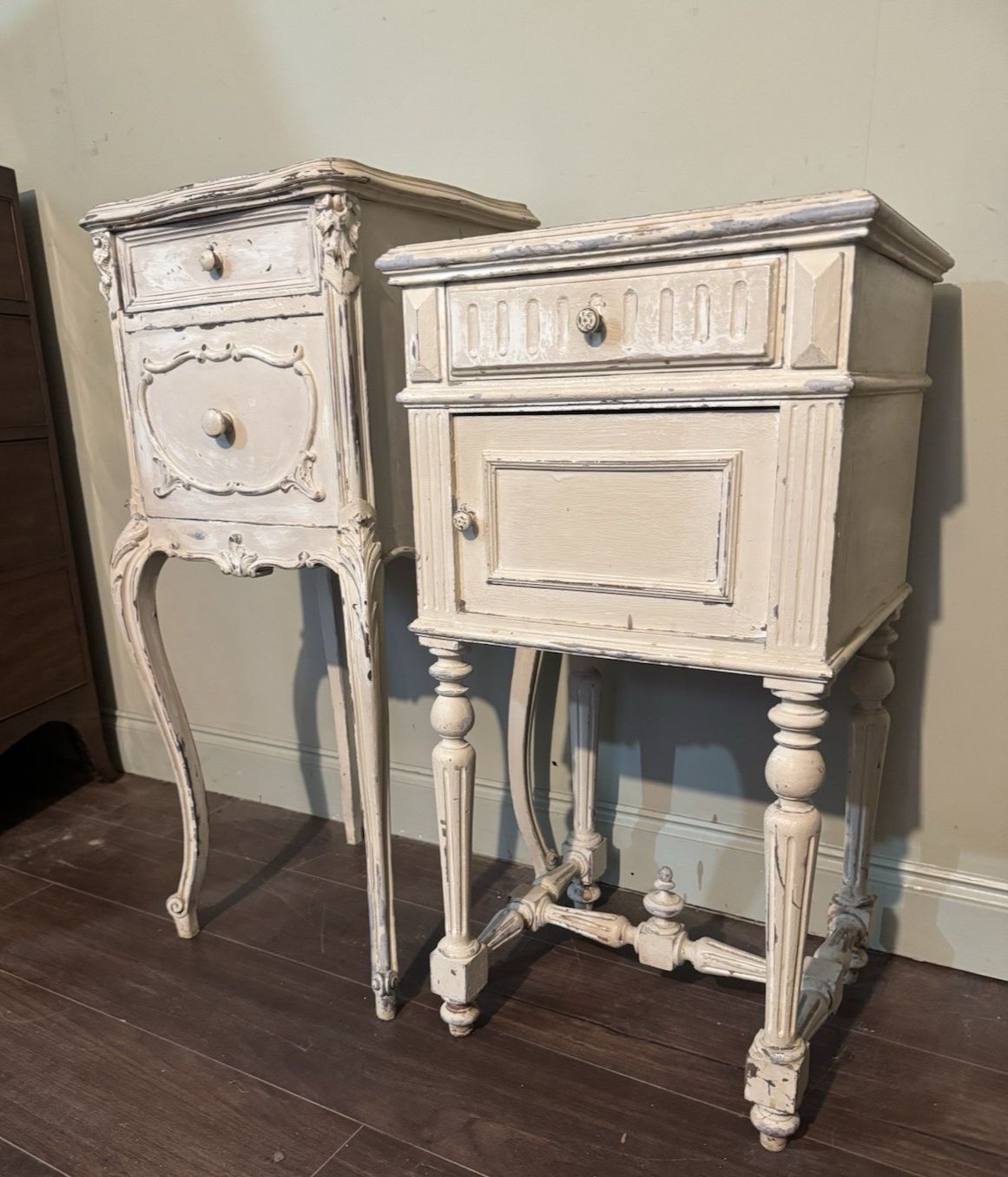 Matched Pair French 19th Century Bedside Tables / Pot Cupboards photo vinterior