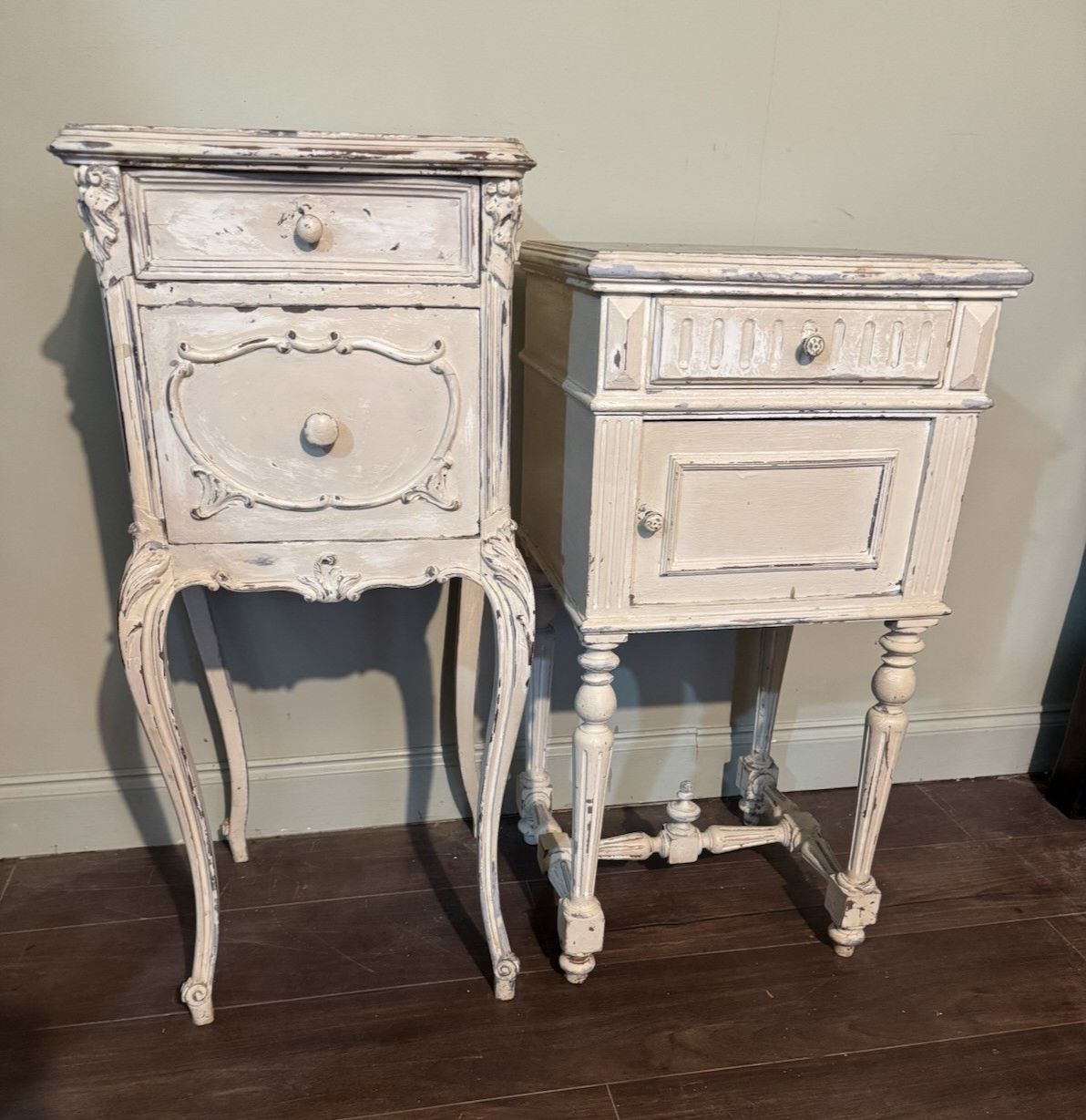 photo buy Matched Pair French 19th Century Bedside Tables / Pot Cupboards
